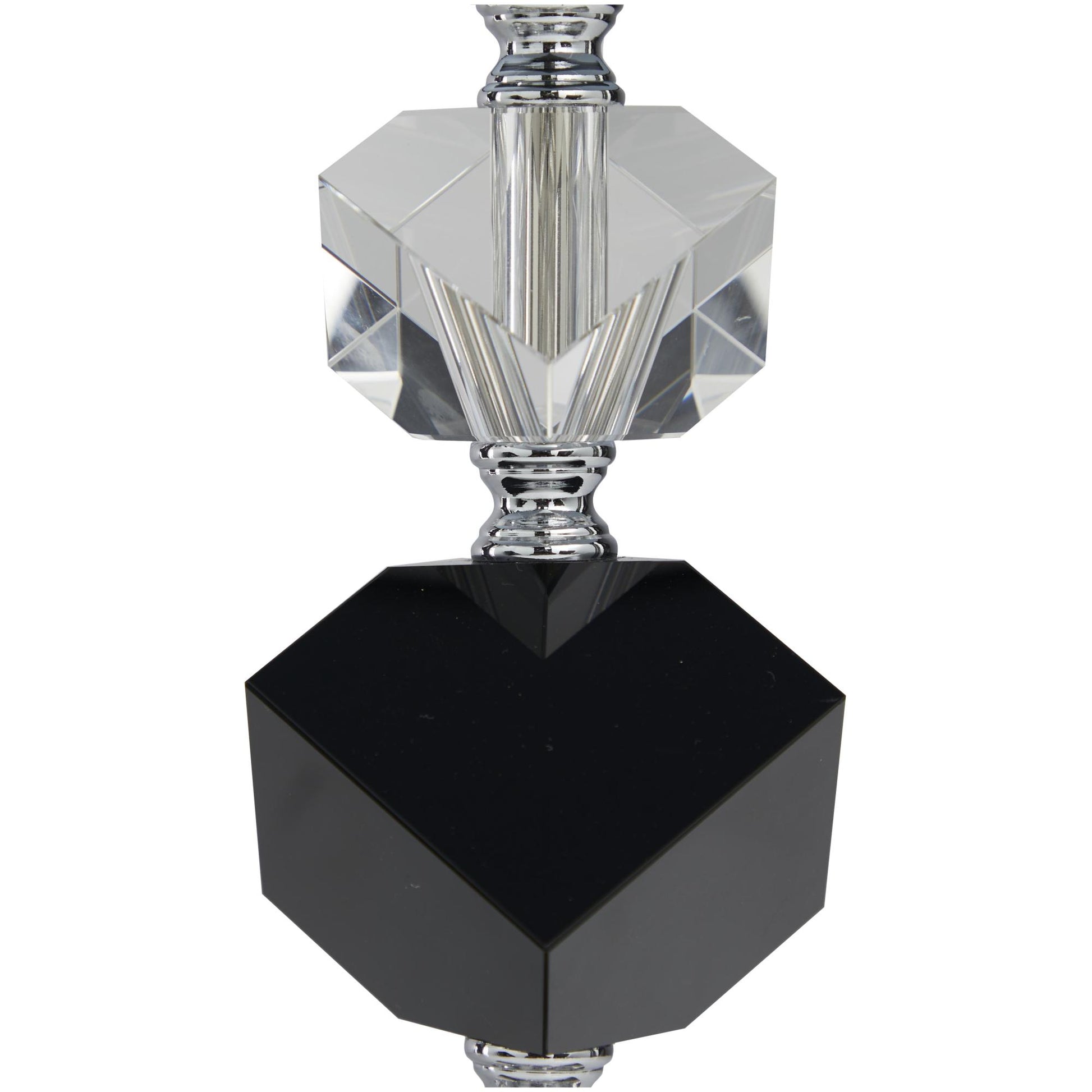 Crystal Geometric Diamond Inspired Room Table Lamp with Black Crystal Base 13" x 8" x 23"