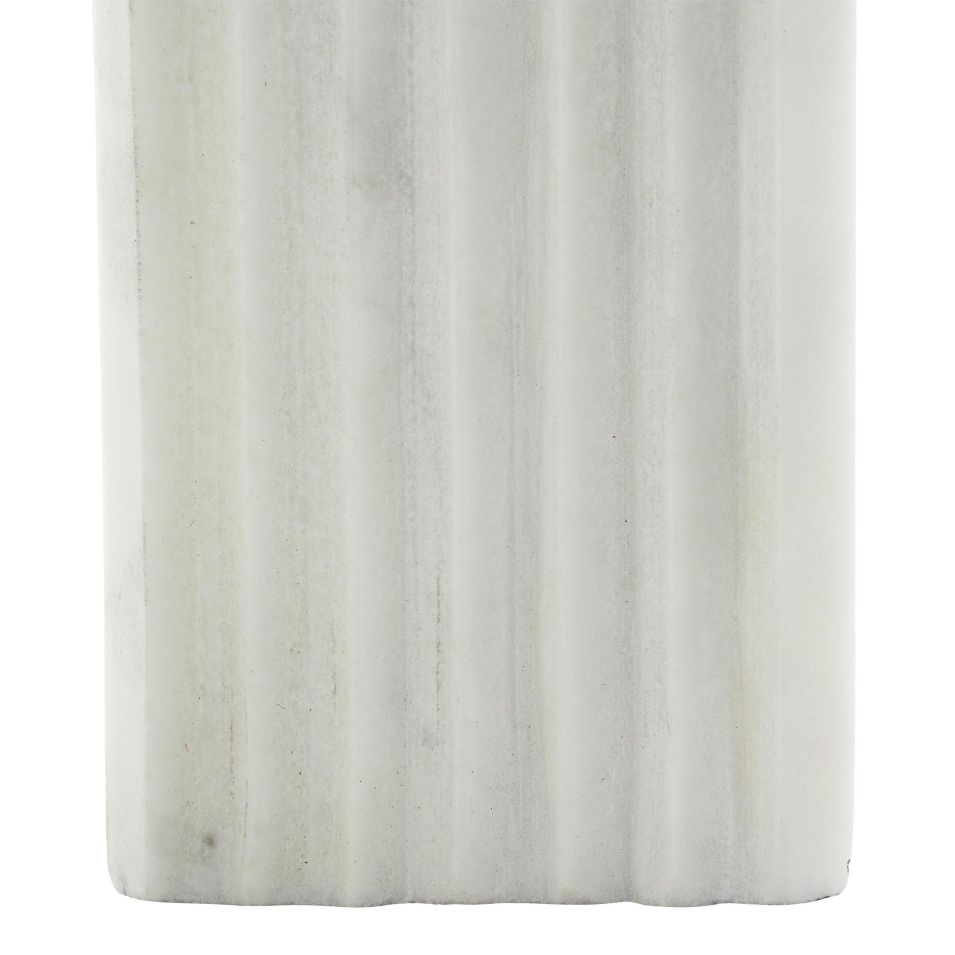 Geometric Marble Rectangular Decorative Sculpture with Arched Groove Interior 6" x 2" x 11"