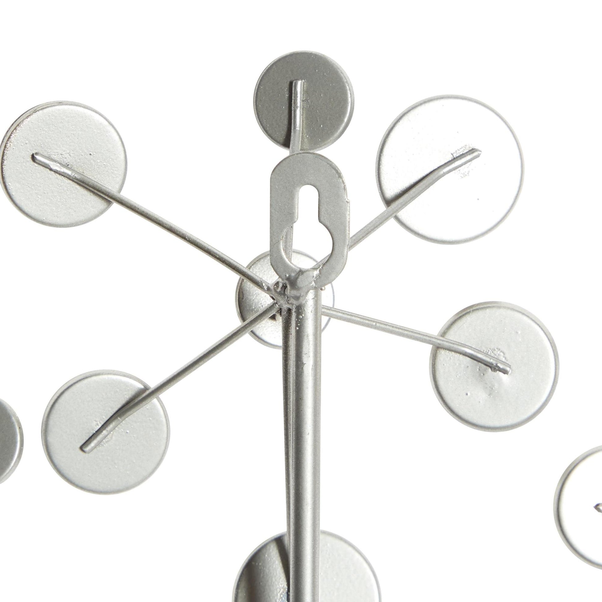 Starburst Silver Metal Home Wall Decor with Crystal Embellishment