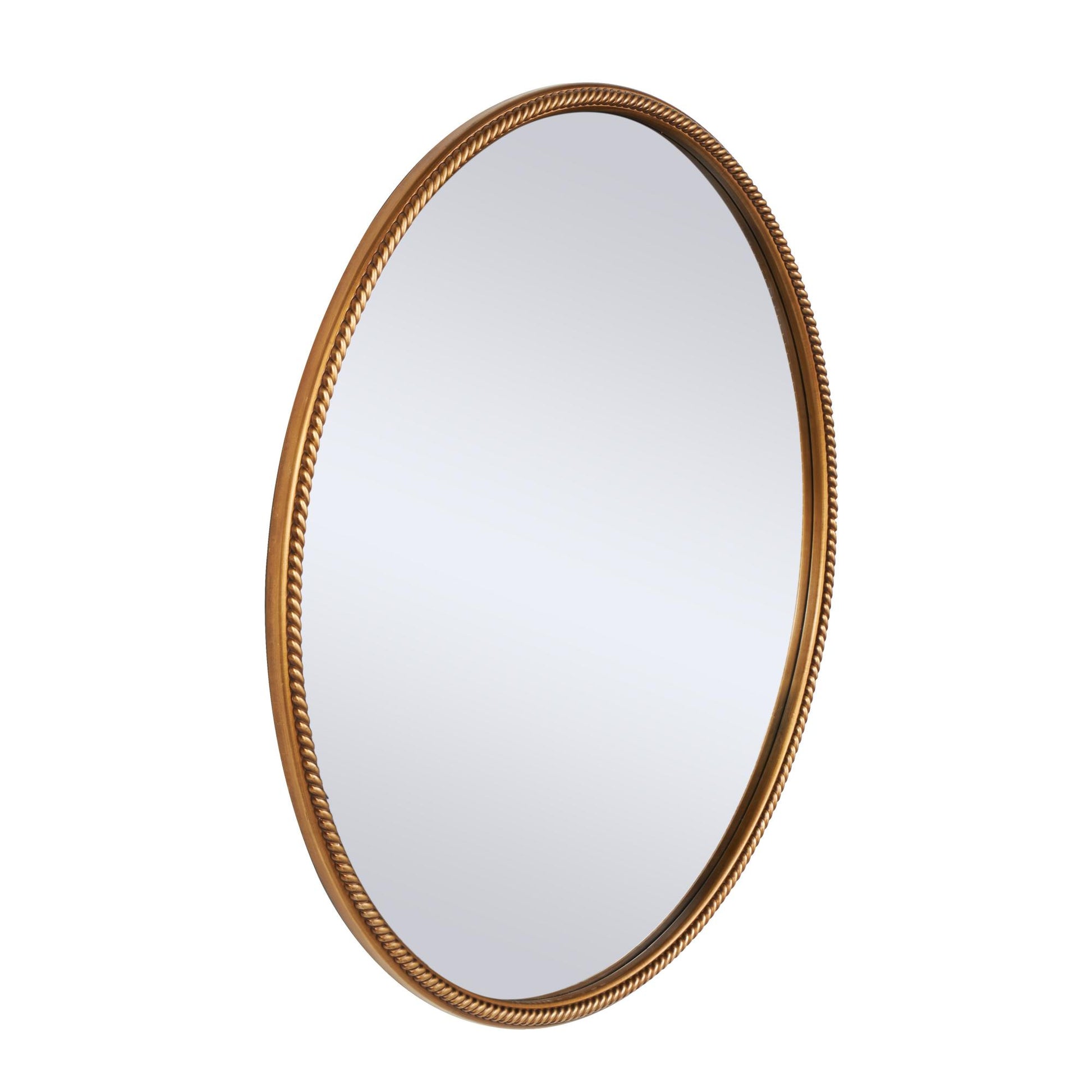 Gold Resin Room Wall Mirror with Twisted Chain Inspired Frame