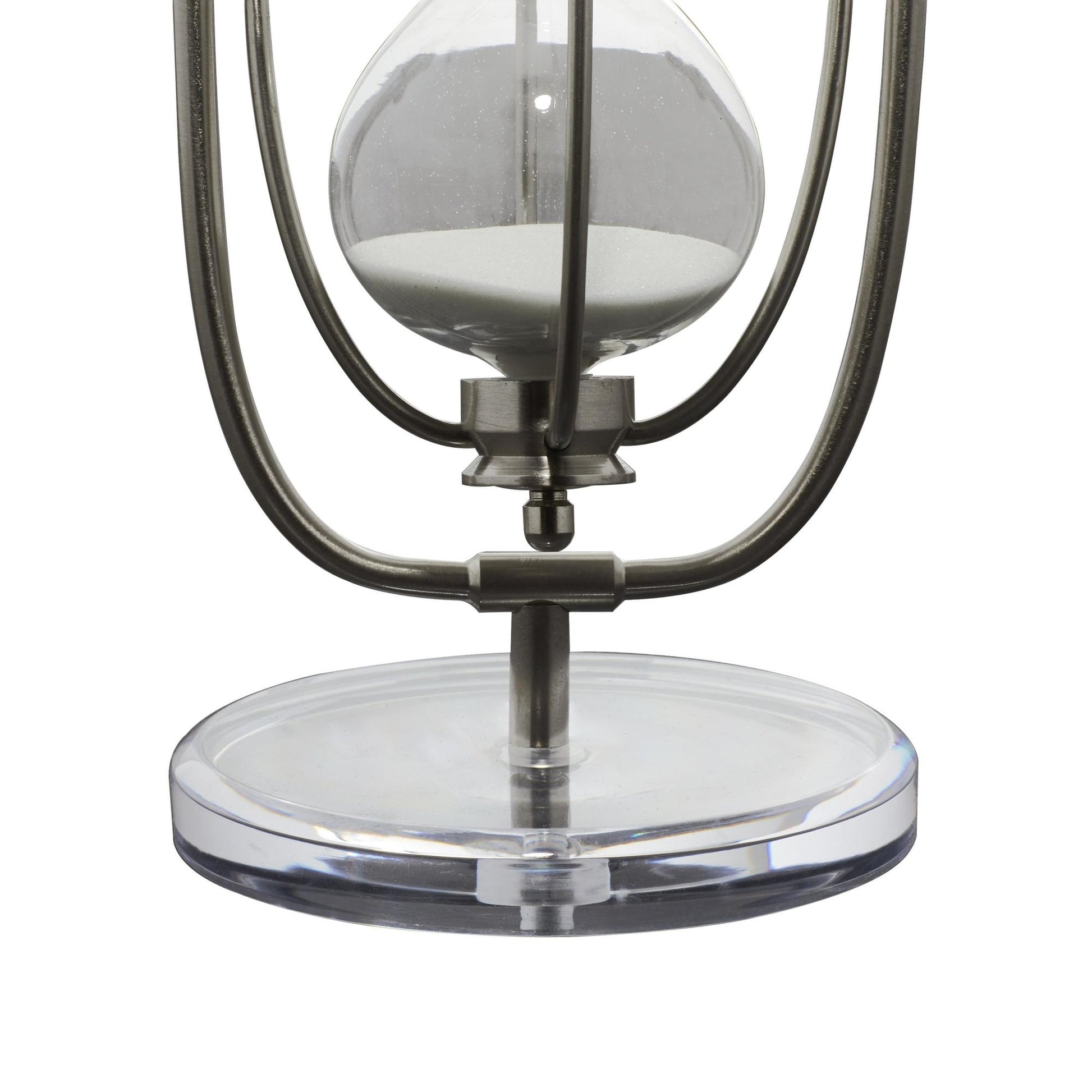 Silver Glass Hourglass Timer with Acrylic Base