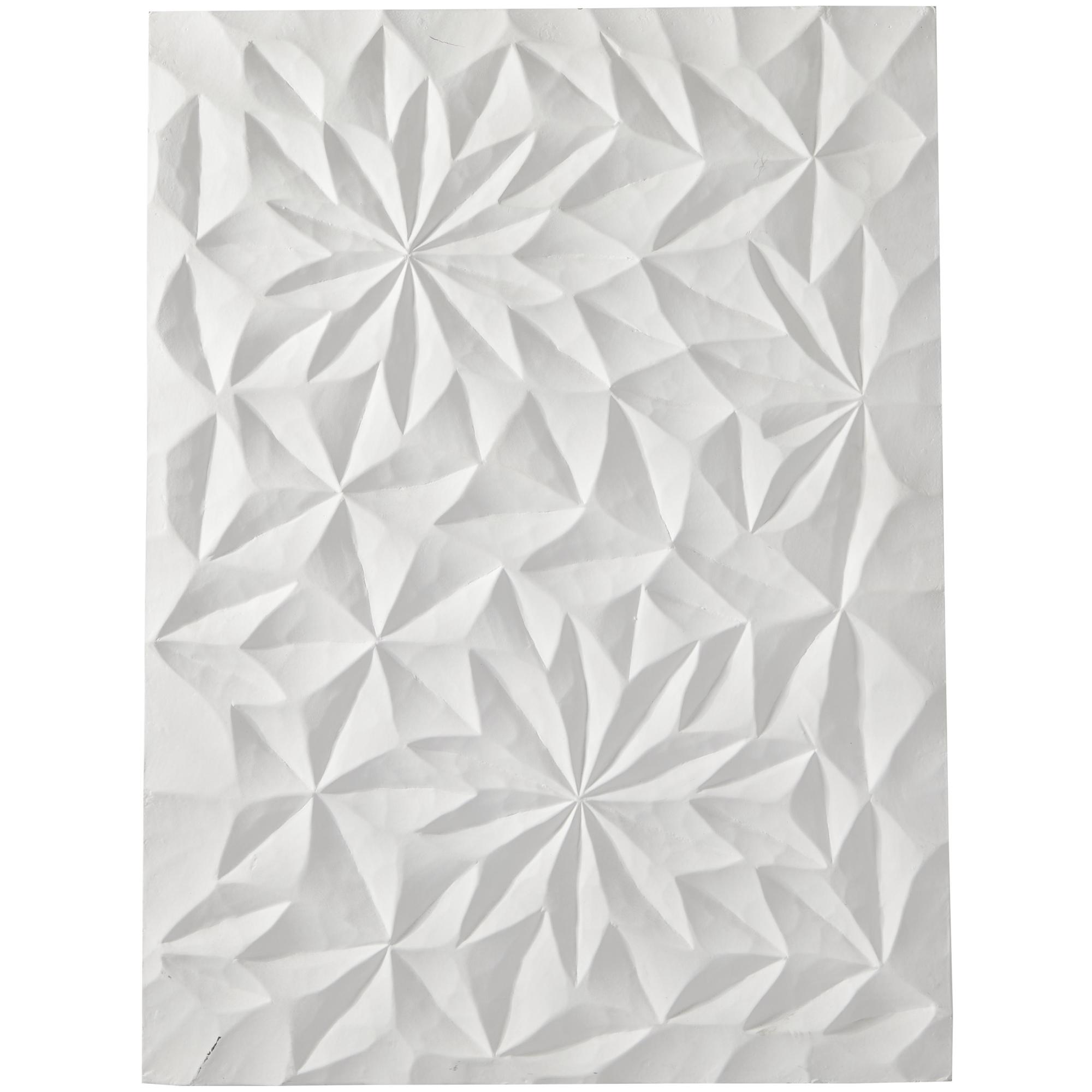 CosmoLiving by Cosmopolitan Geometric White Wooden Handmade Carved Dimensional Abstract Panel Home Wall Decor