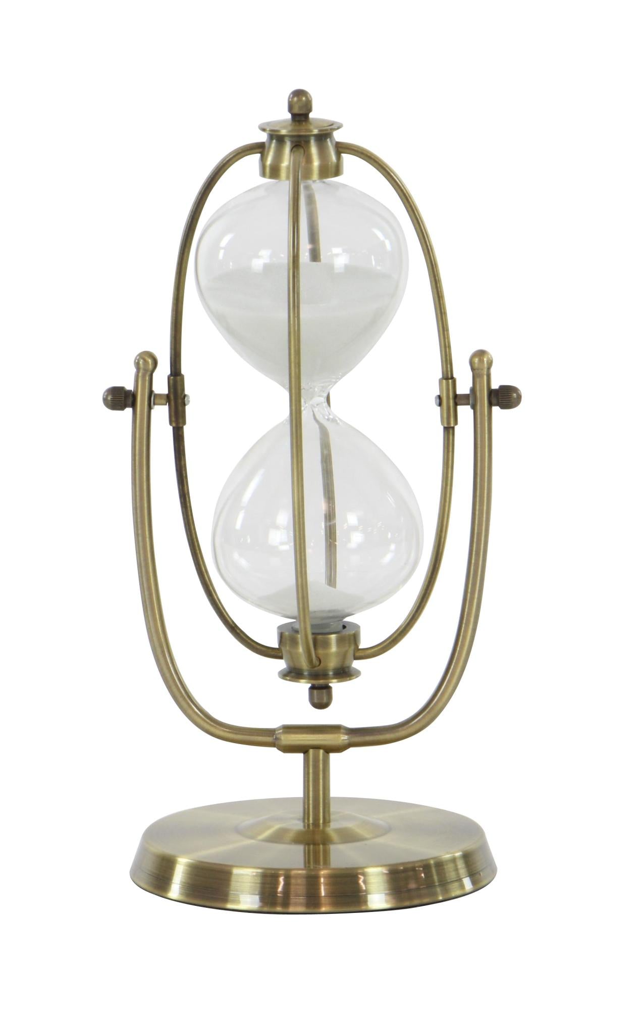 Armillary Metal Hourglass Sand Hourglass Timer with Rotating Stand
