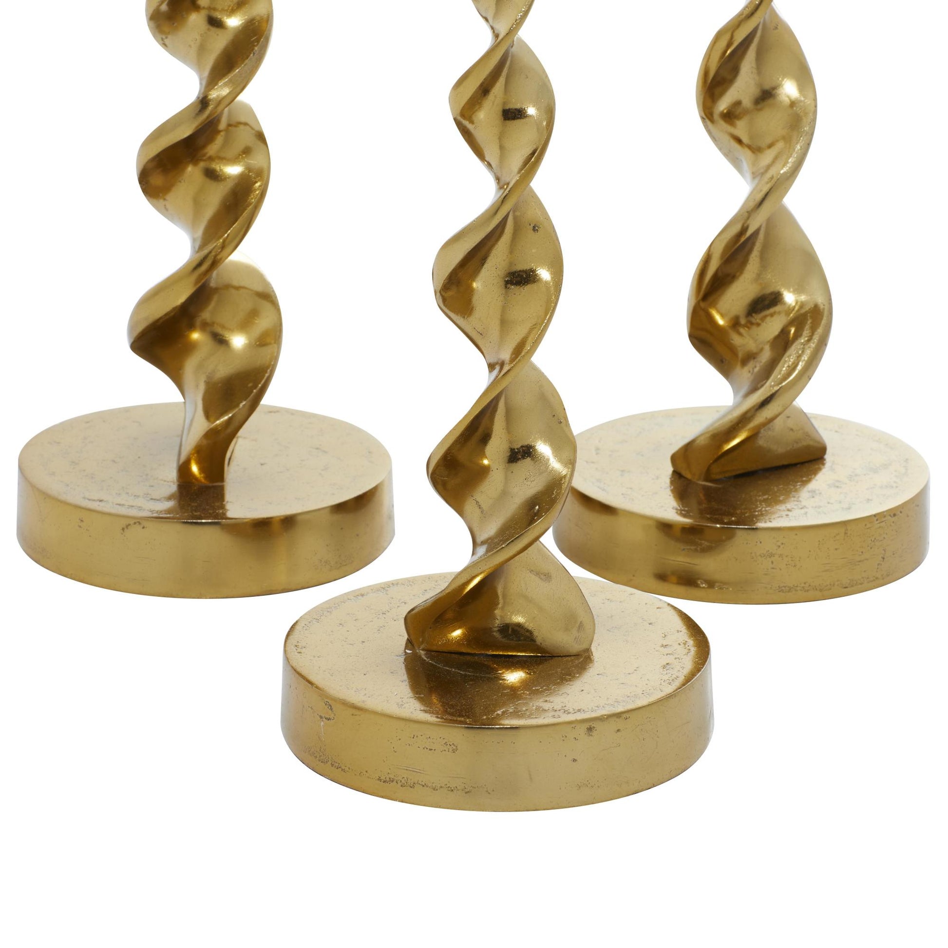 Set of 3 Aluminum Metal Decorative Candle Holder Set of 3 19", 16", 13"H