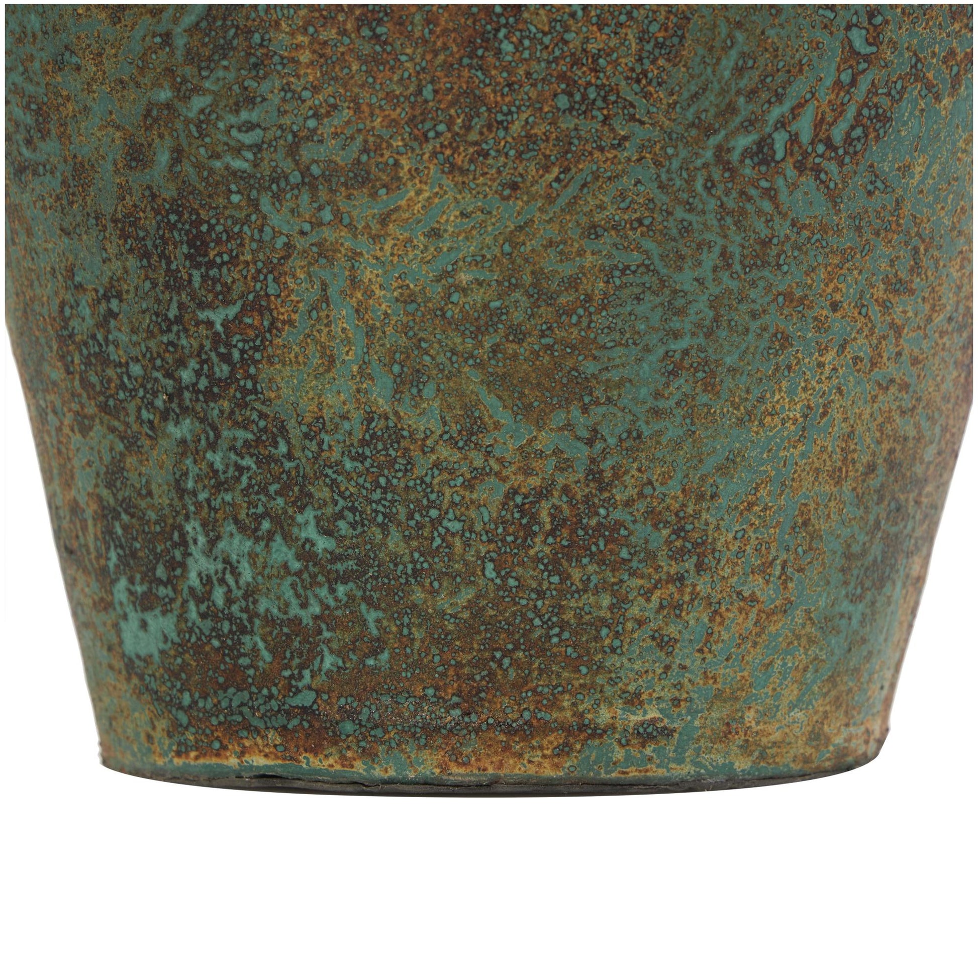 Green Ceramic Distressed Antique Style Decorative Vase