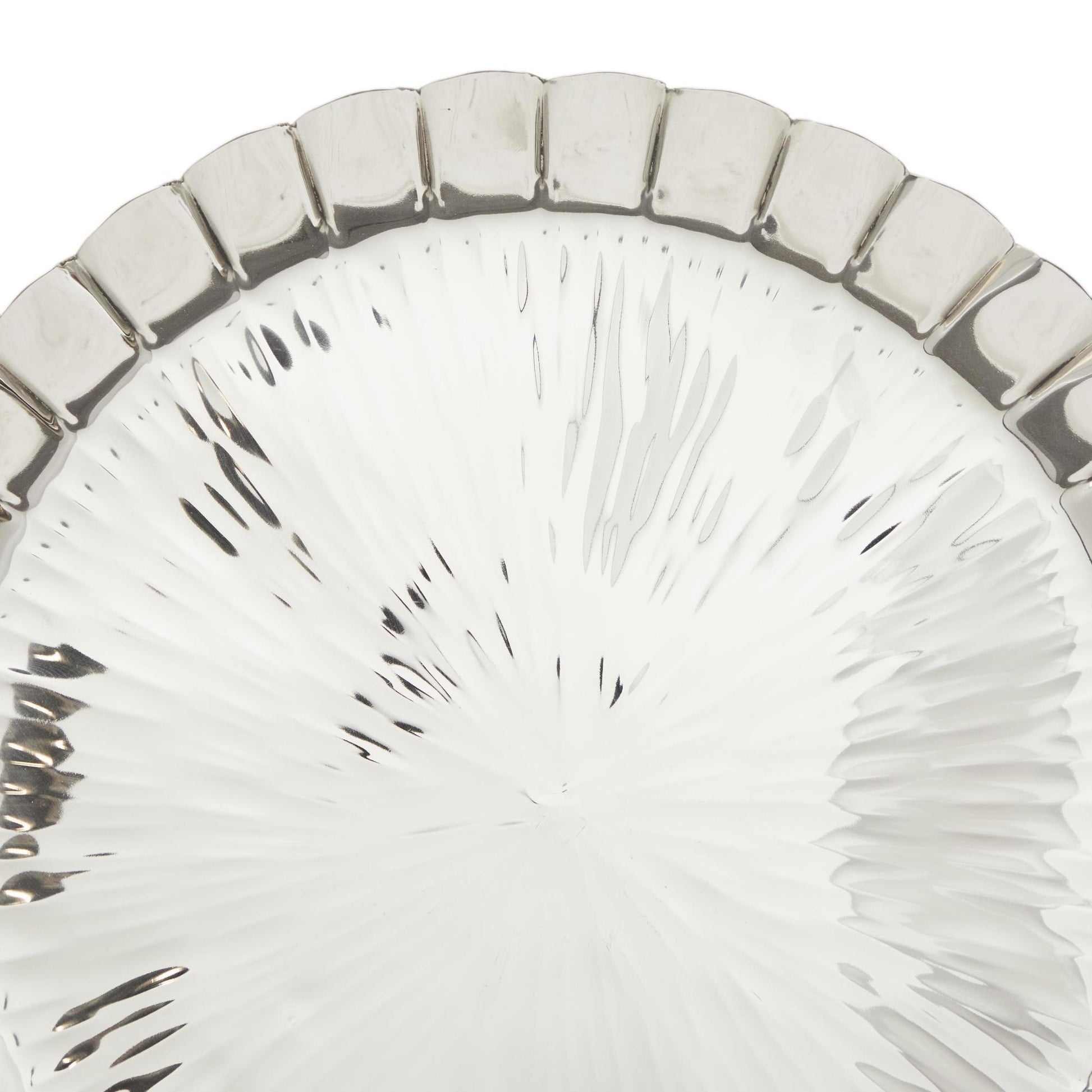 Set of 9 Plate Silver Stainless Steel Metal Home Wall Decor with Hammered Design