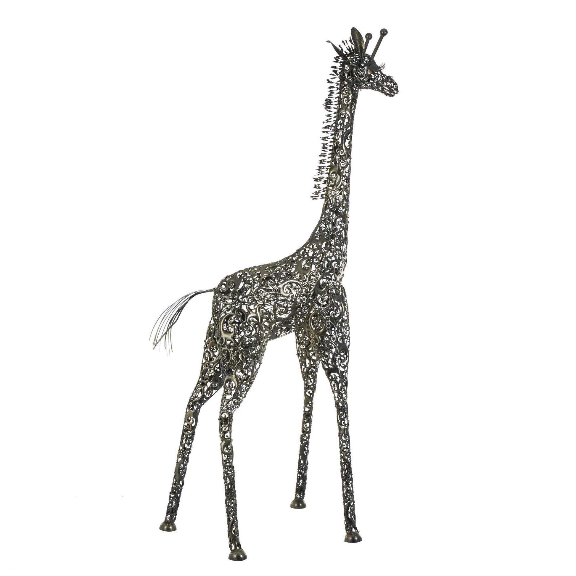 Giraffe Black Metal Indoor Outdoor Tall Decorative Garden Sculpture