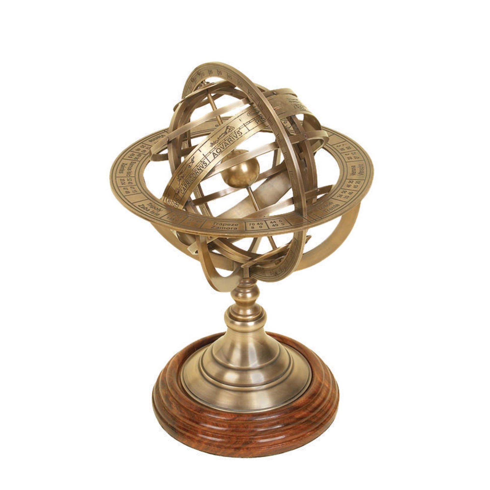 Compass Gold Brass Metal Educational/Geographic Earth Globe
