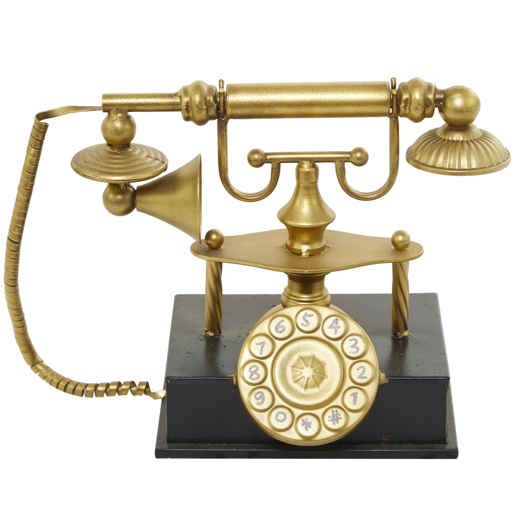 Telephone Gold Metal Decorative Sculpture