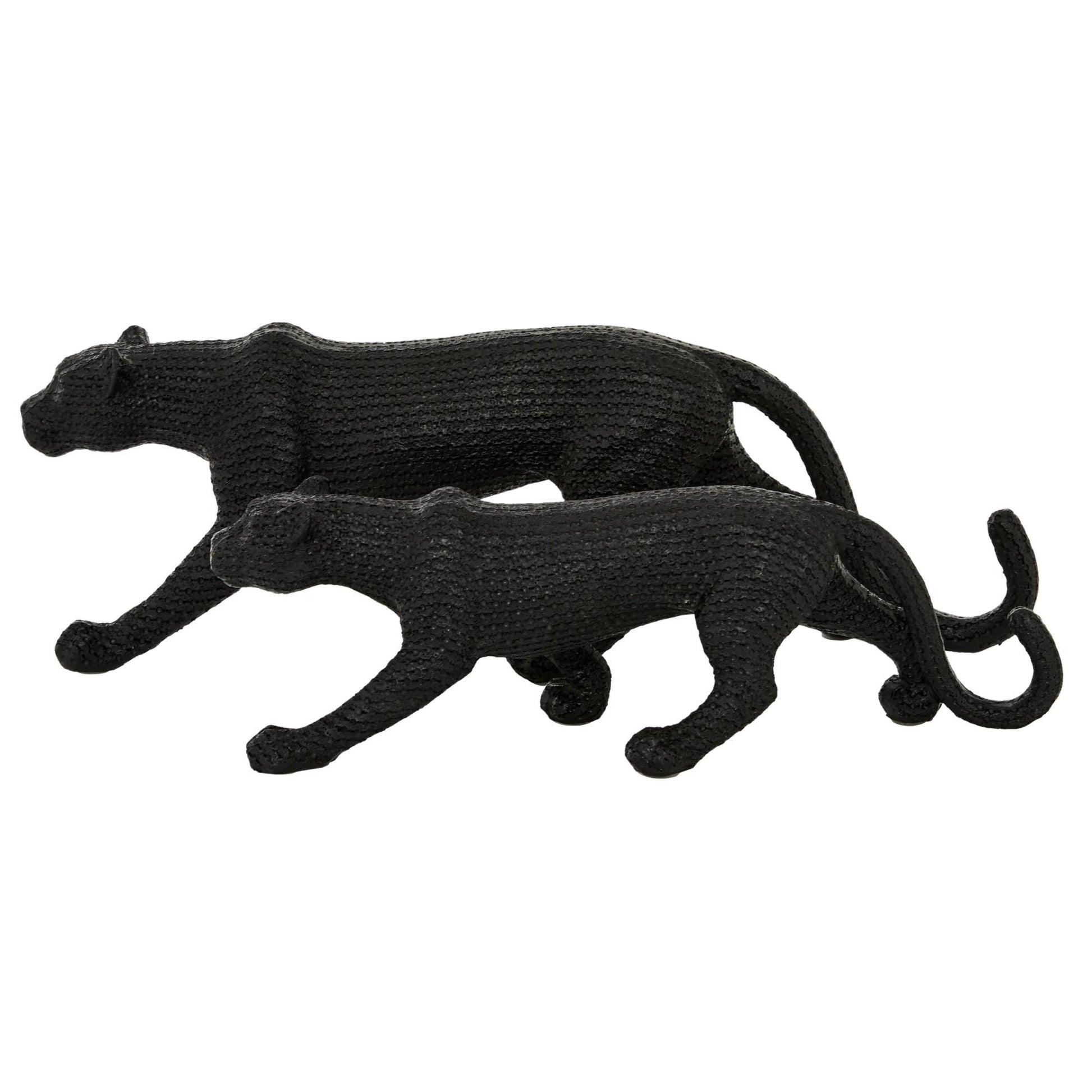 Set of 2 Leopard Polyresin Decorative Sculpture