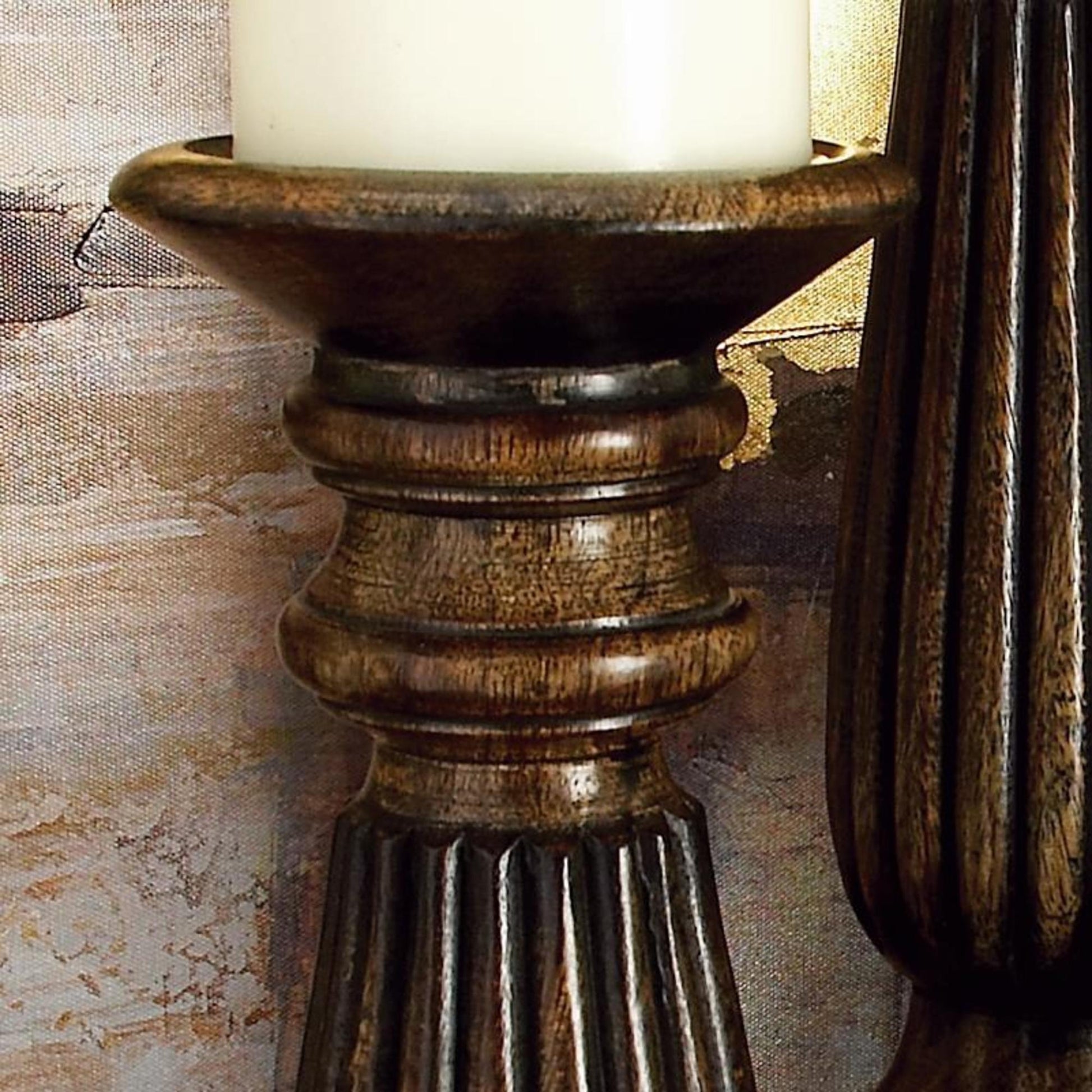 Set of 3 Mango Wood Decorative Candle Holder