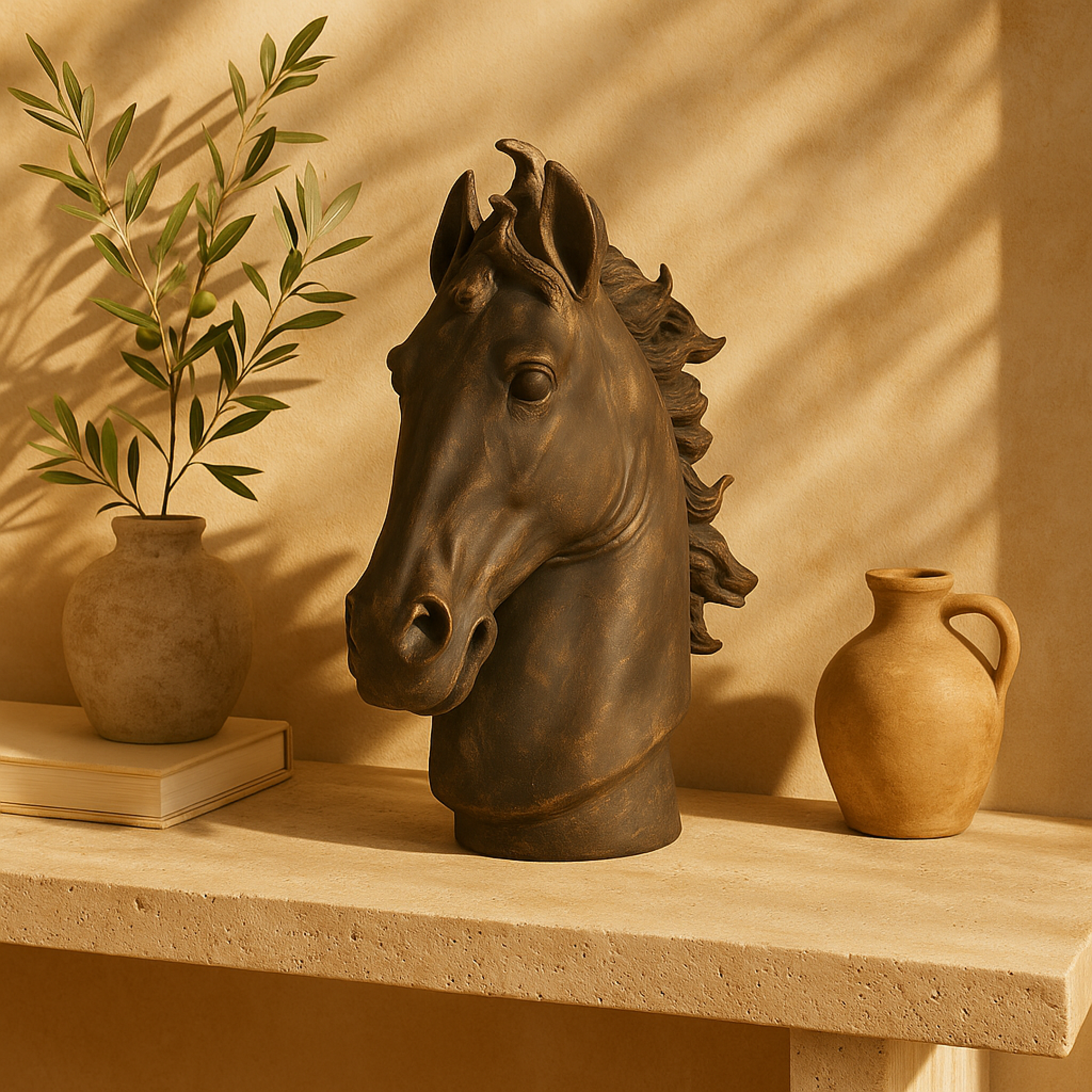 Horse Brown Polystone Decorative Sculpture