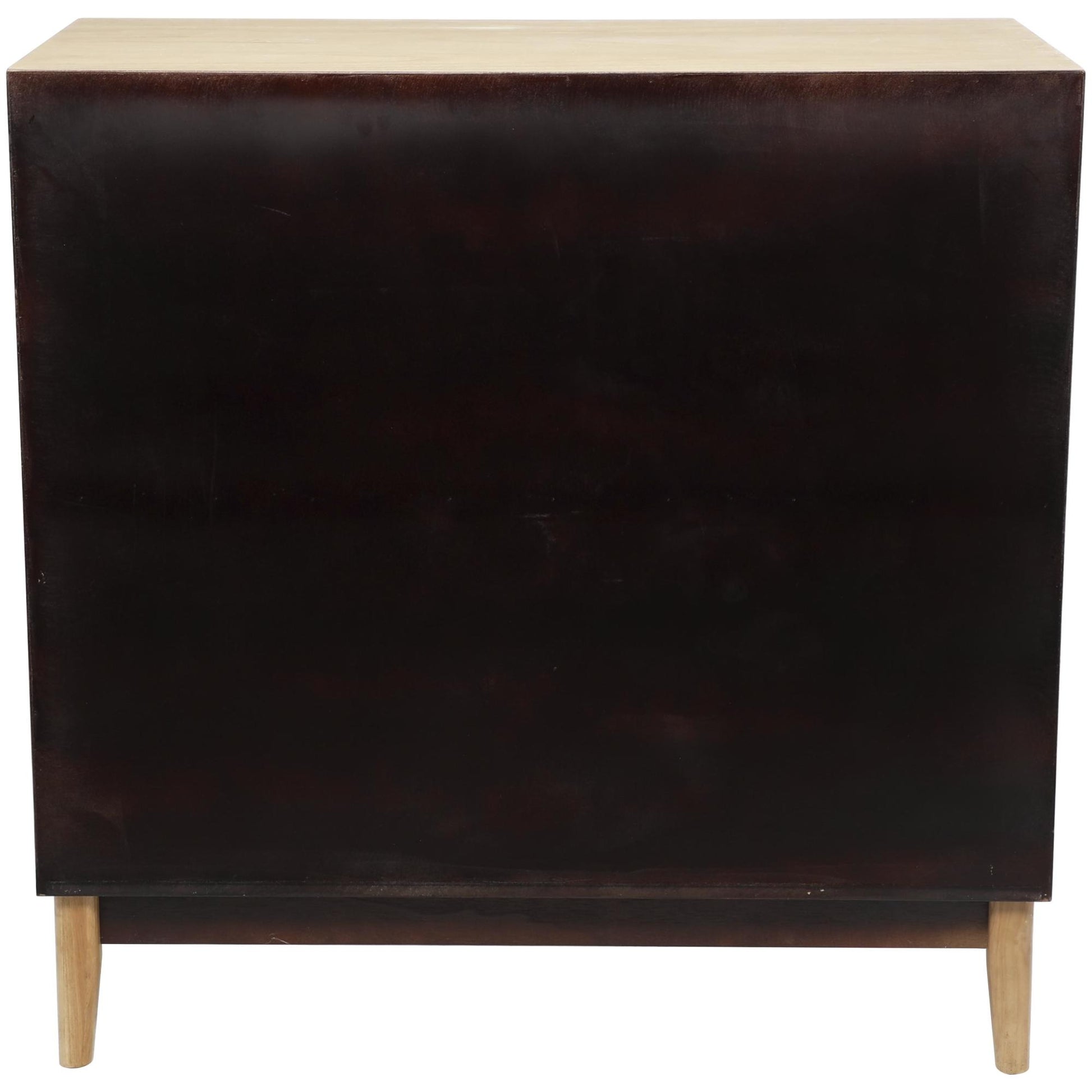 Wood 1 Shelf and 2 Door Room Cabinet with Cane Front Doors and Gold Handles 36" x 18" x 36"