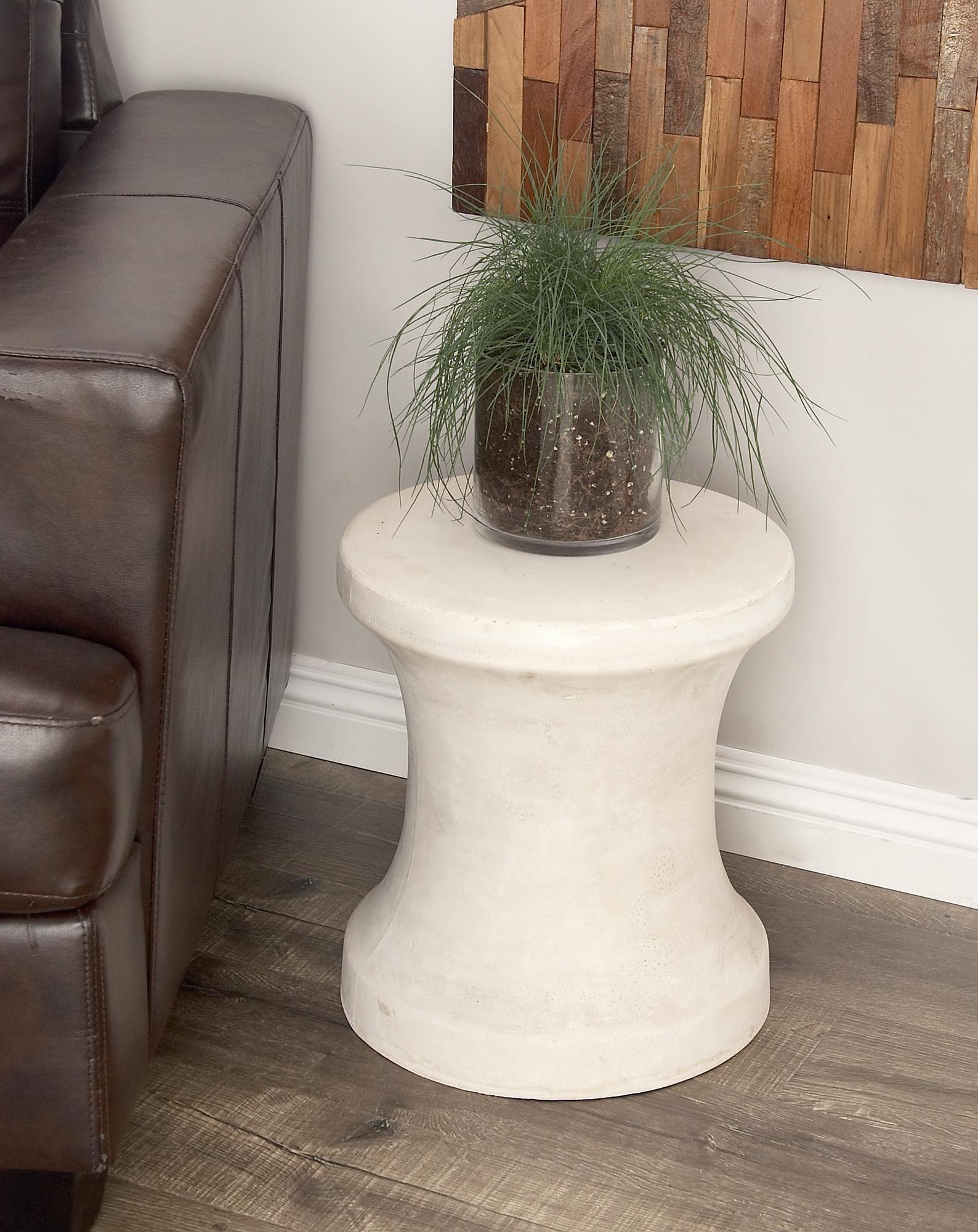 Fiberclay Ceramic Distressed Hourglass Outdoor Accent Table 14" x 14" x 16"