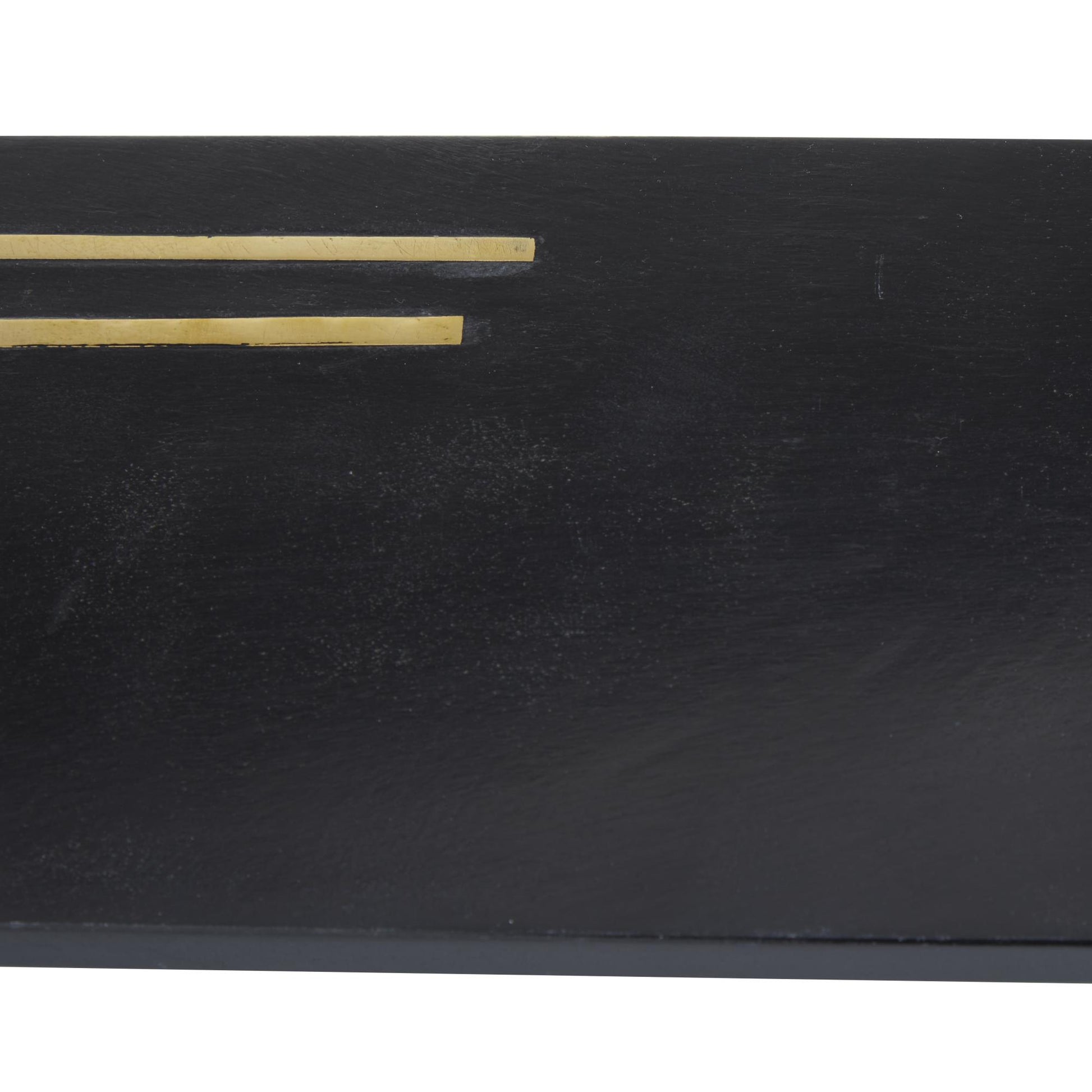 Set of 2 Black Marble Living Room Decor Tray with Gold Handles