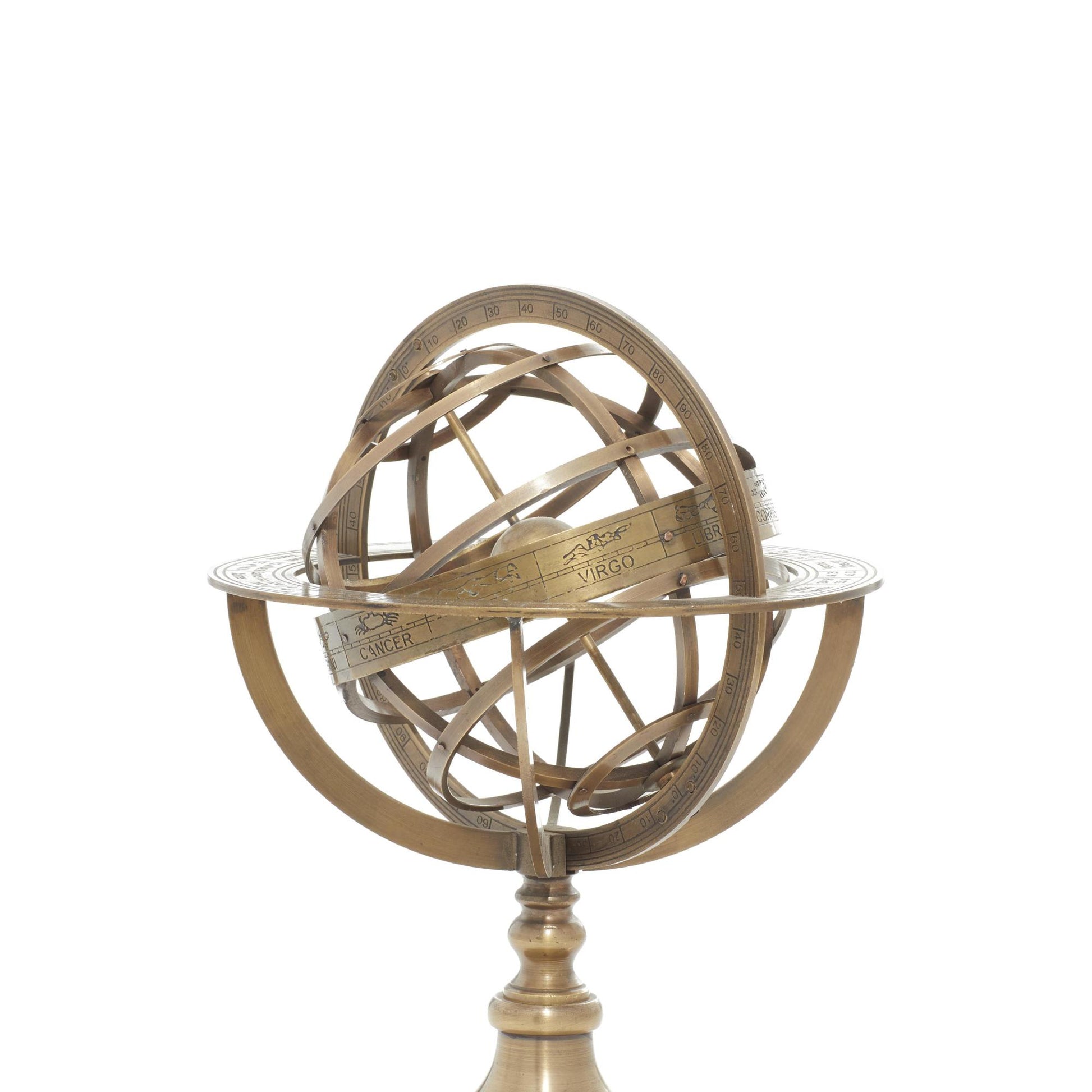 Compass Gold Brass Metal Educational/Geographic Earth Globe