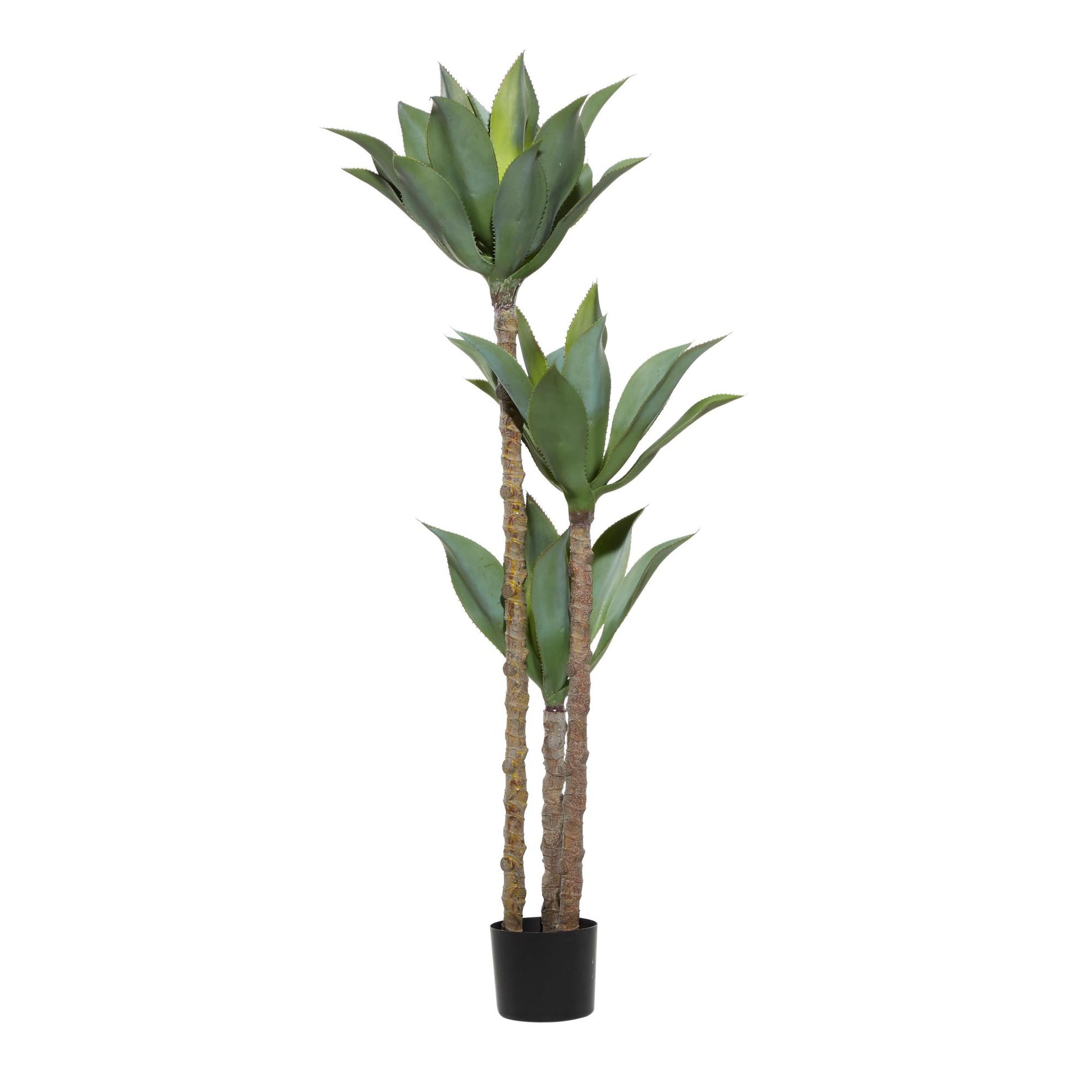 Dracaena Green Faux Foliage Indoor Outdoor Artificial Tree with Realistic Leaves and Black Plastic Pot
