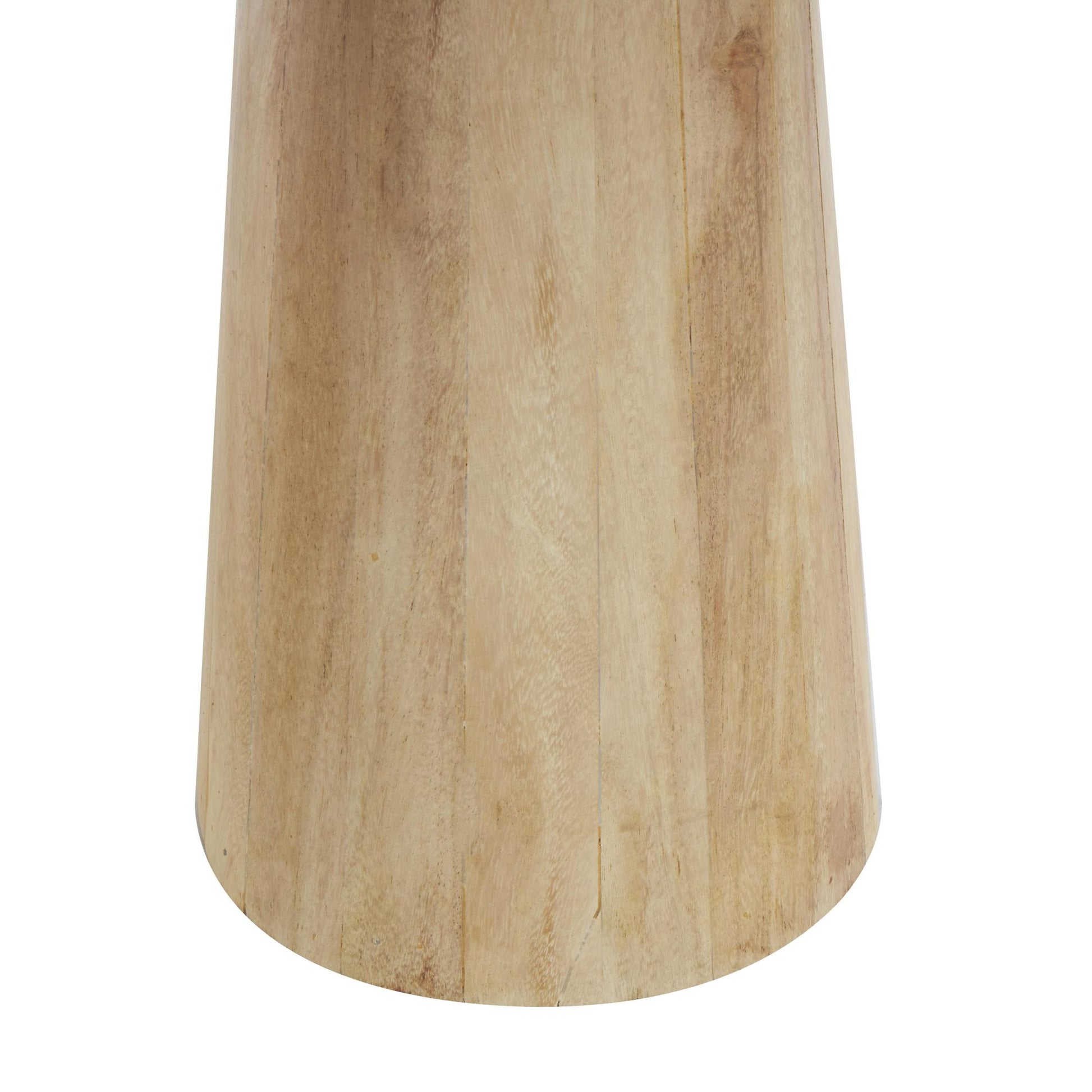 Set of 3 Wood Side End Accent Table with Natural Wood Grains and Cone Shaped Bases