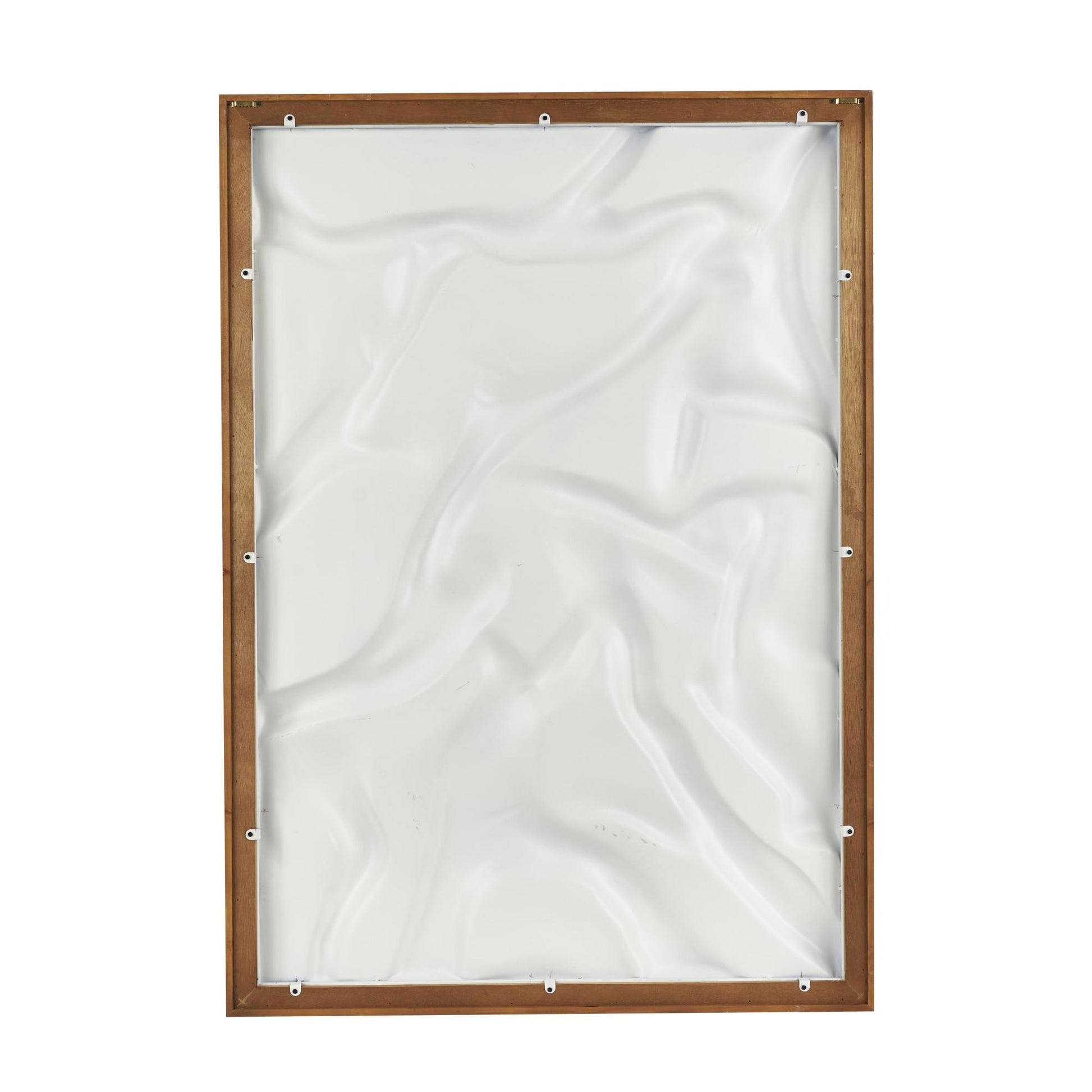 Abstract White Wood Abstract Dimensional Shaped Living Room Framed Wall Art with Brown Wooden Frame