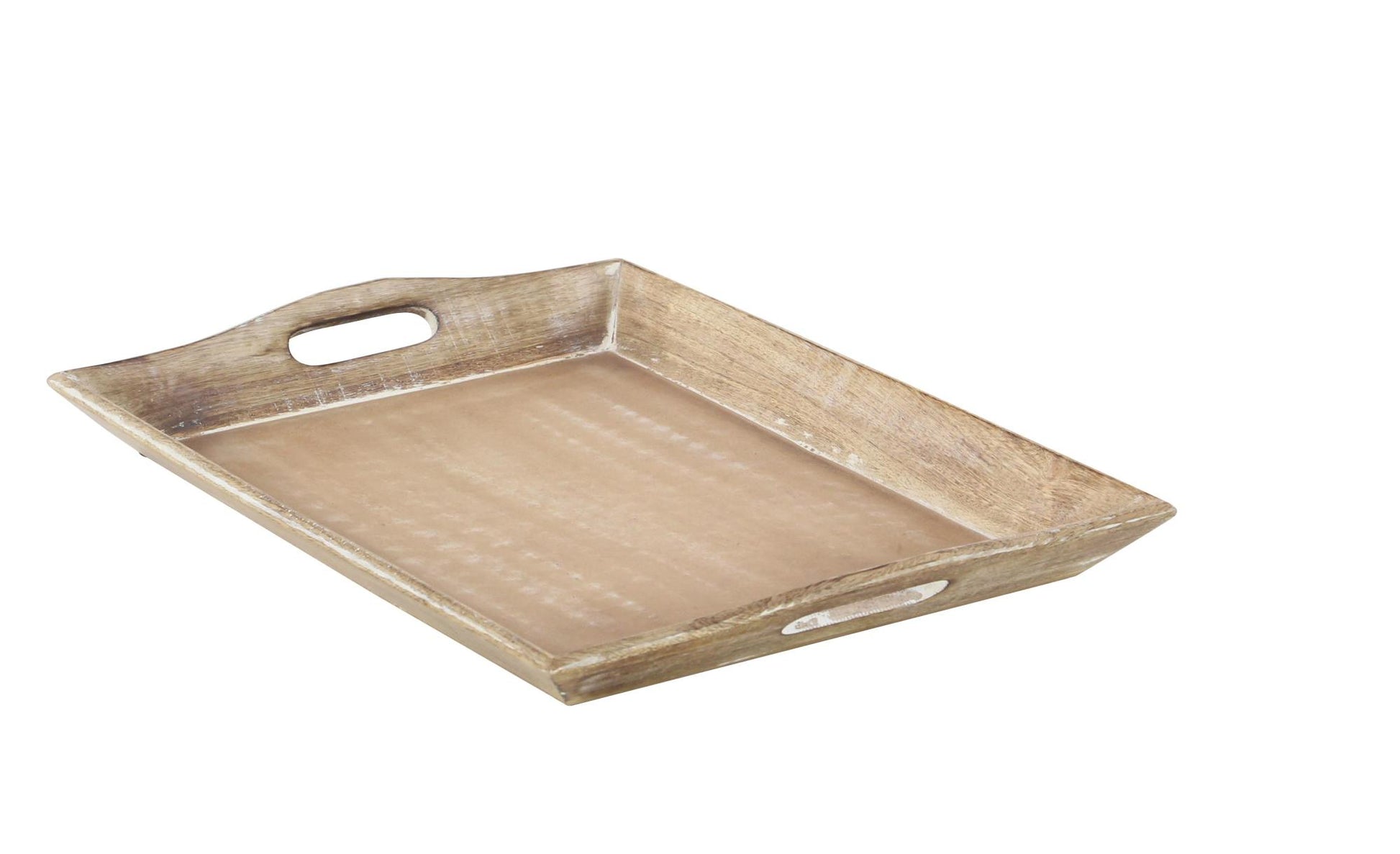 Set of 2 Brown Wooden Living Room Decor Tray