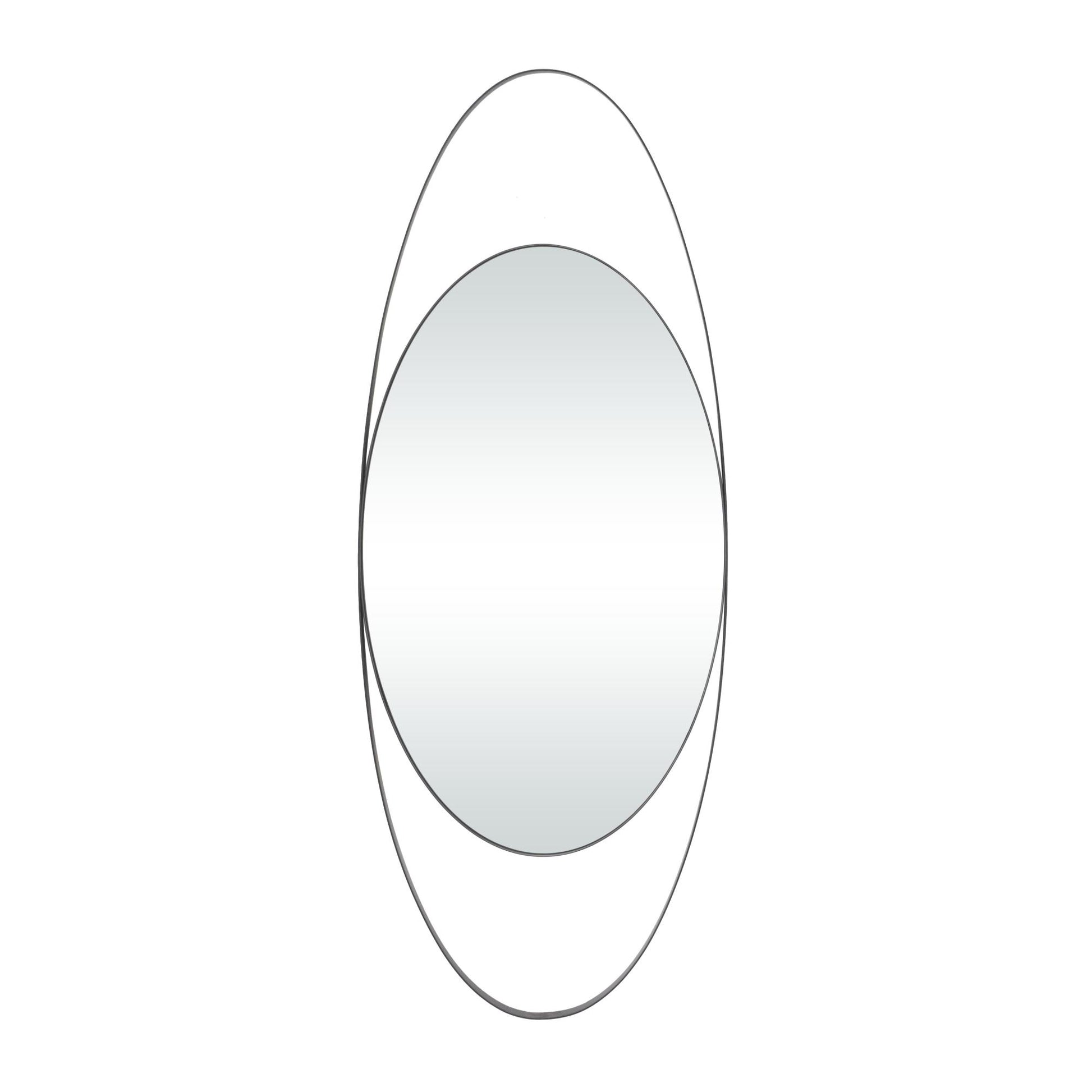 CosmoLiving by Cosmopolitan Black Metal Oval Room Wall Mirror