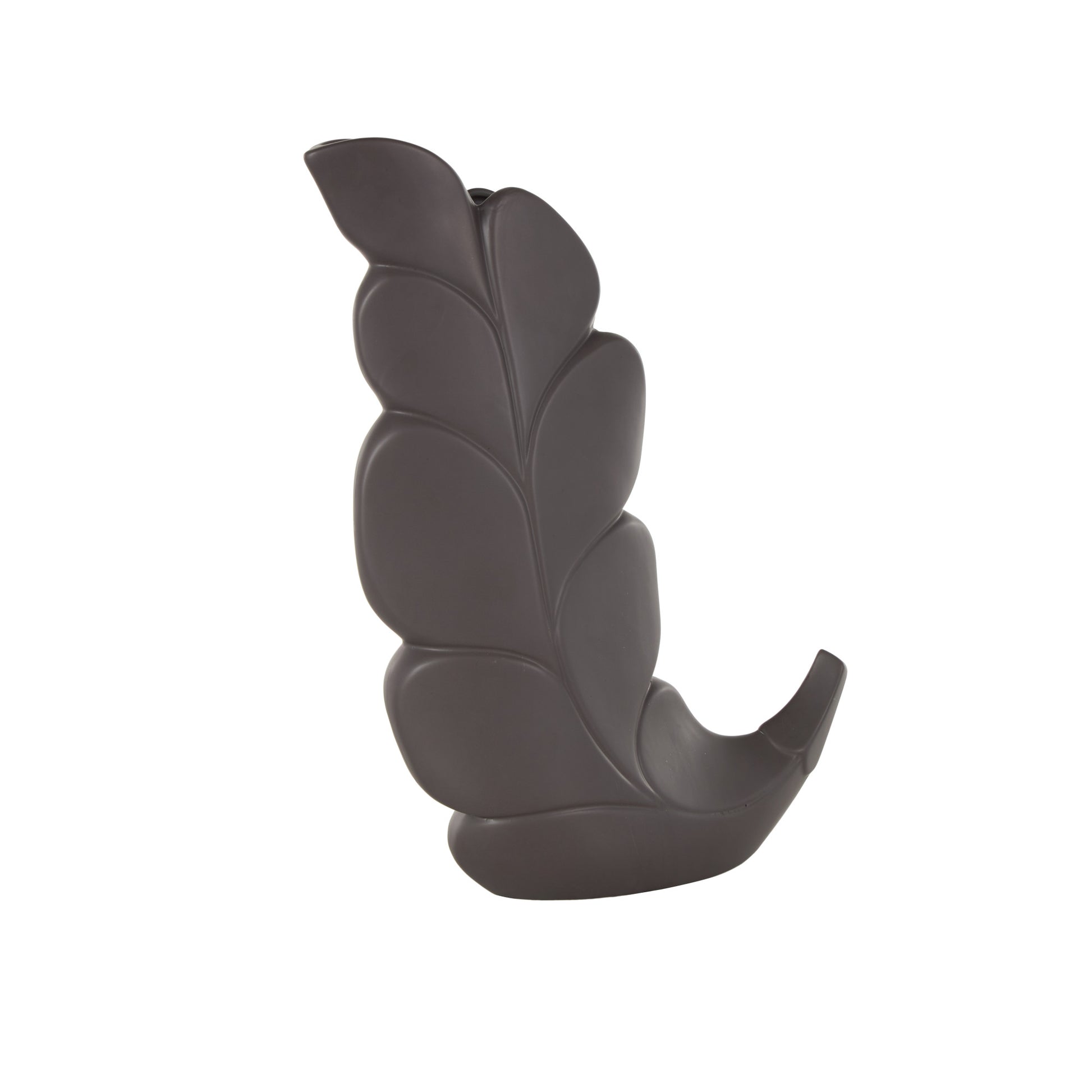 Leaf Ceramic Slanted Decorative Vase 14" x 4" x 15"