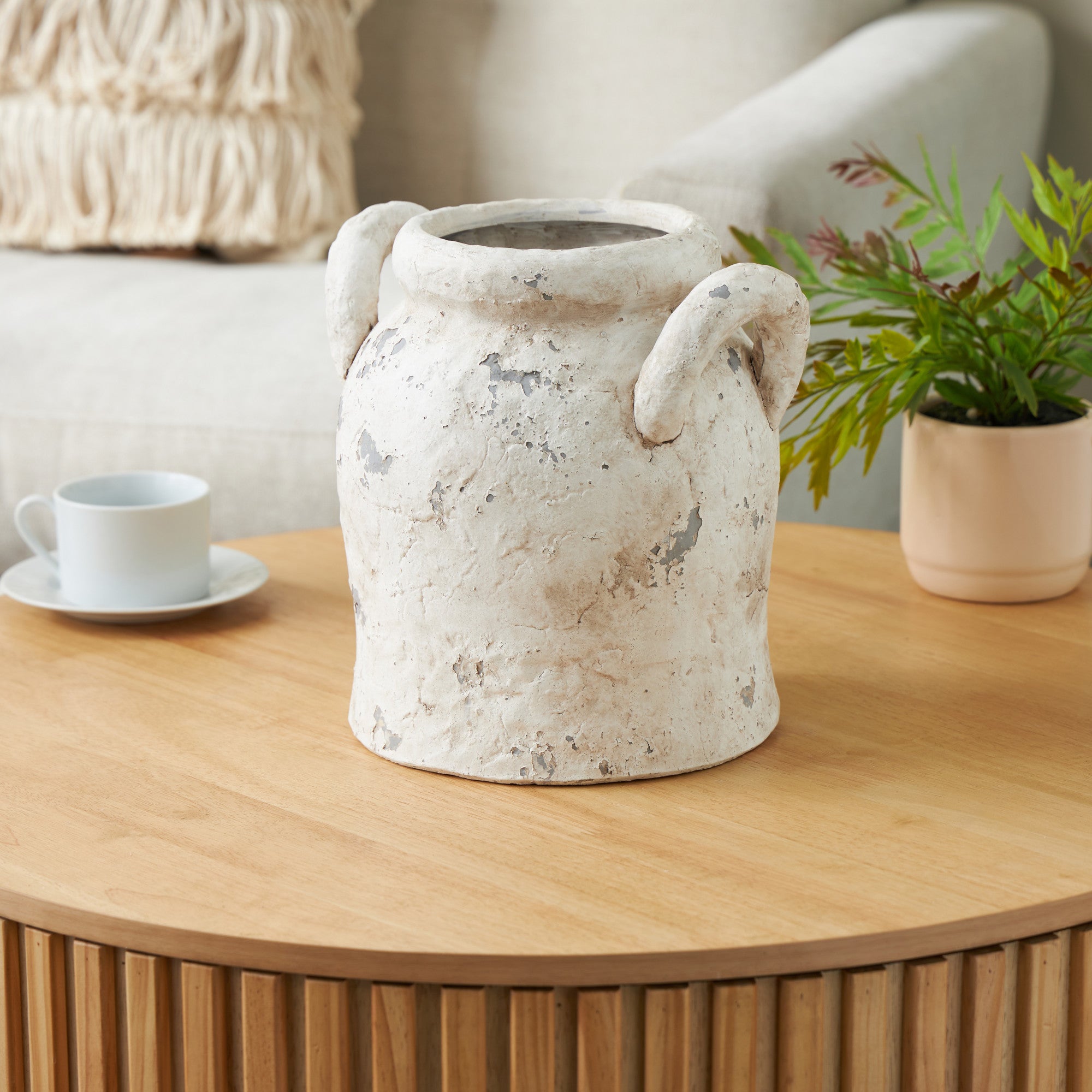Ceramic Antique Style Distressed Decorative Vase with Handles