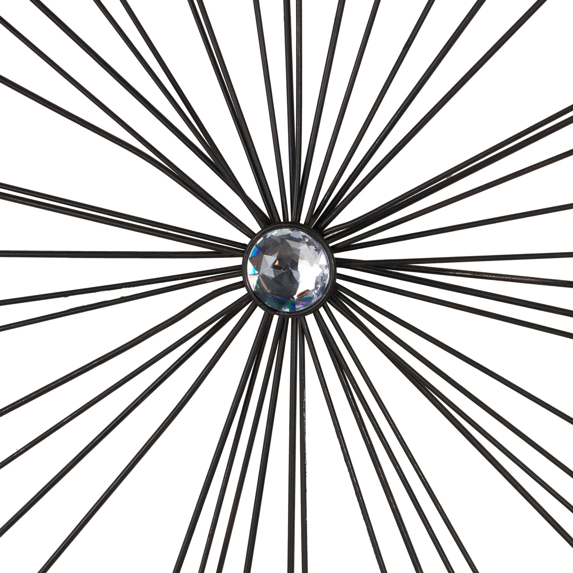 Starburst Black Metal Home Wall Decor with Crystal Embellishments