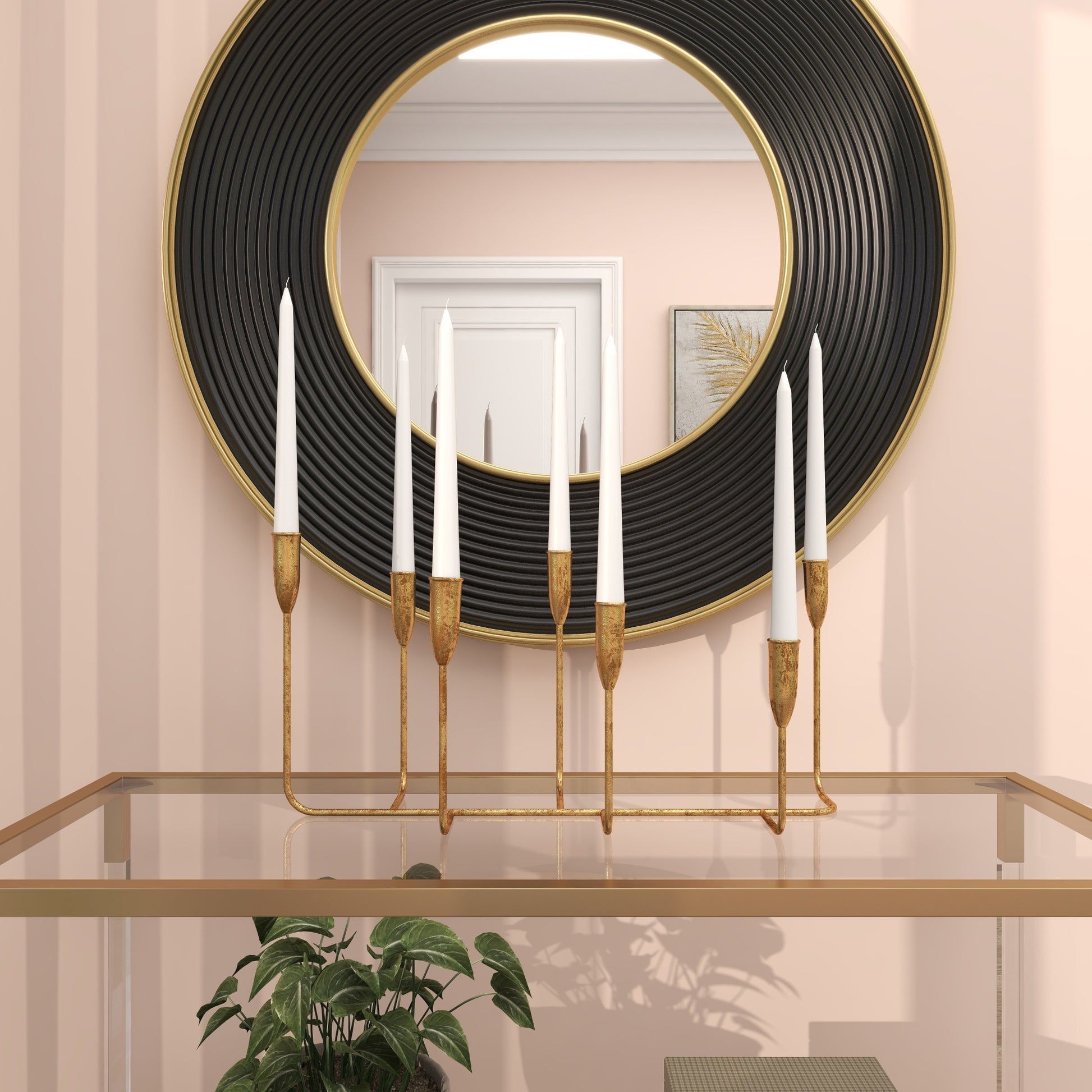 CosmoLiving by Cosmopolitan Metal Long Tapered 7 Holder Decorative Candelabra