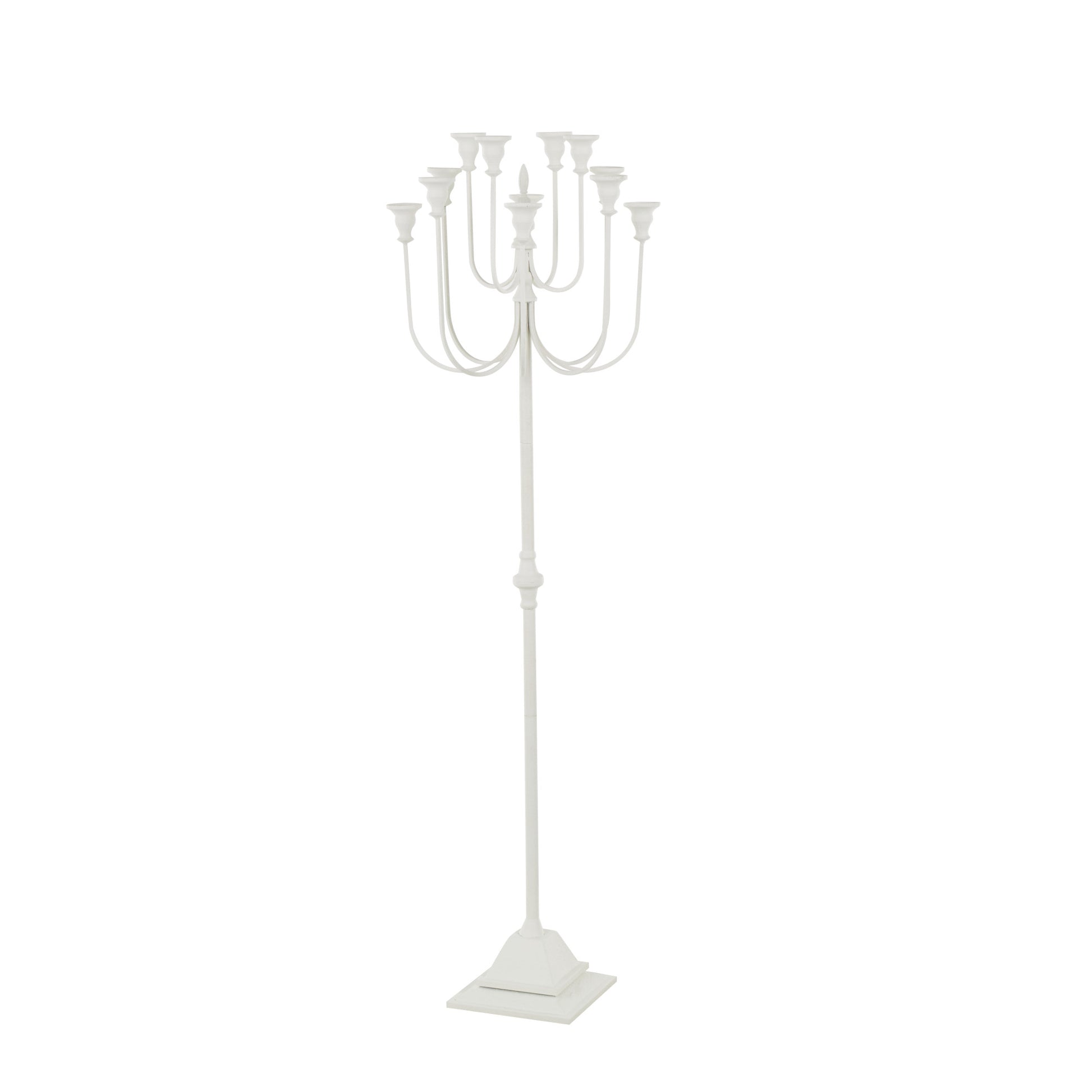 White Metal Taper 12 Slot Decorative Candelabra