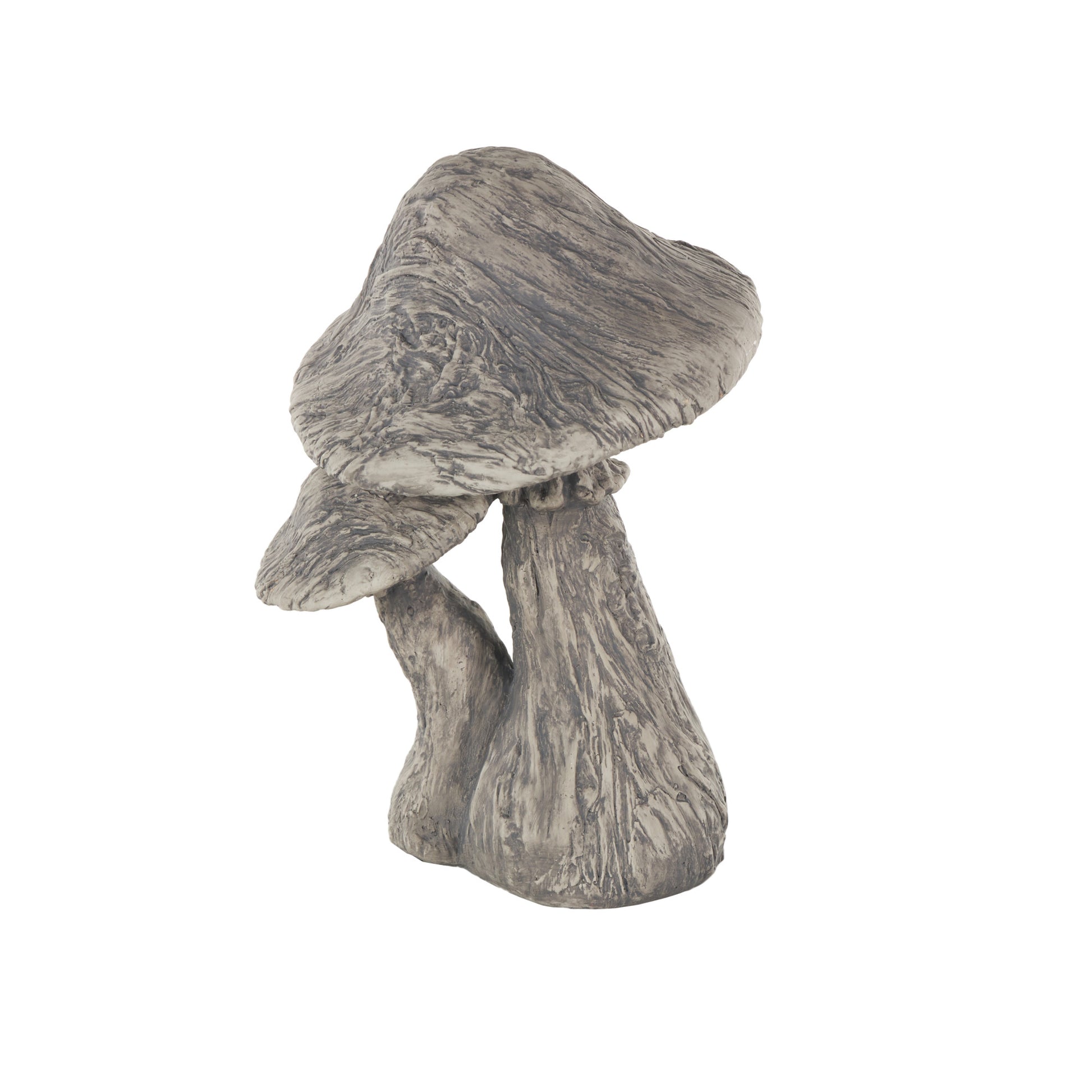 Mushroom Gray Polystone Textured Decorative Sculpture