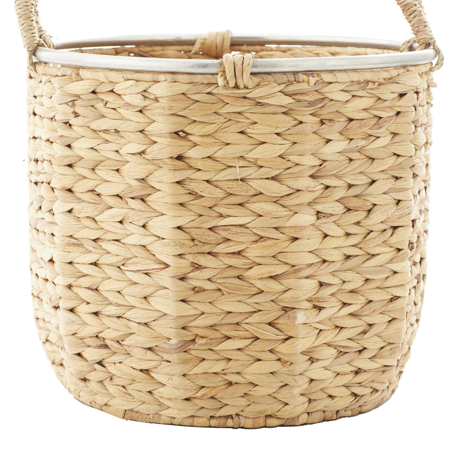 Set of 2 Light Brown Seagrass Handmade Decorative and Functional Storage Basket with Handles