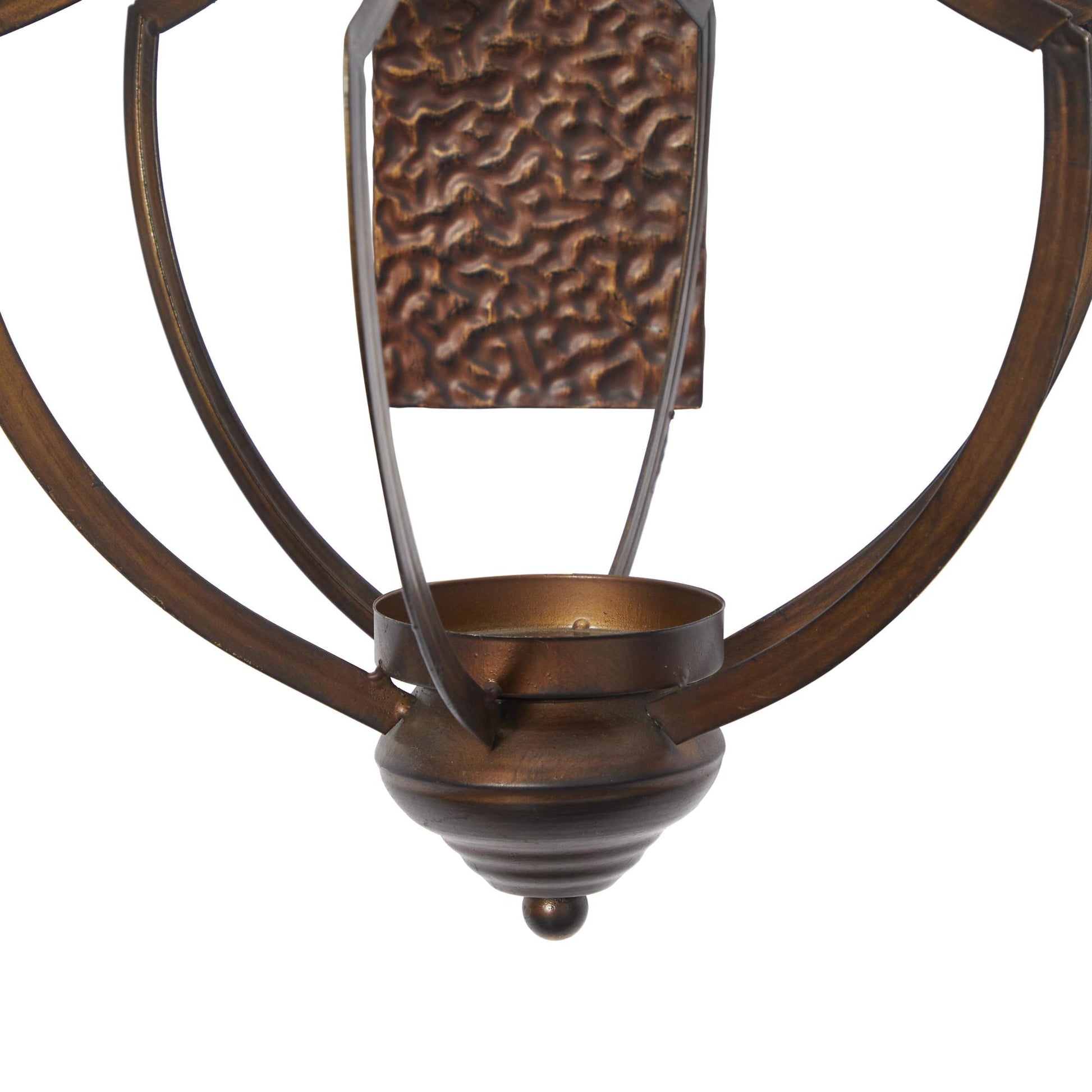 Scroll Bronze Metal Single Candle Indoor Outdoor Wall Sconce
