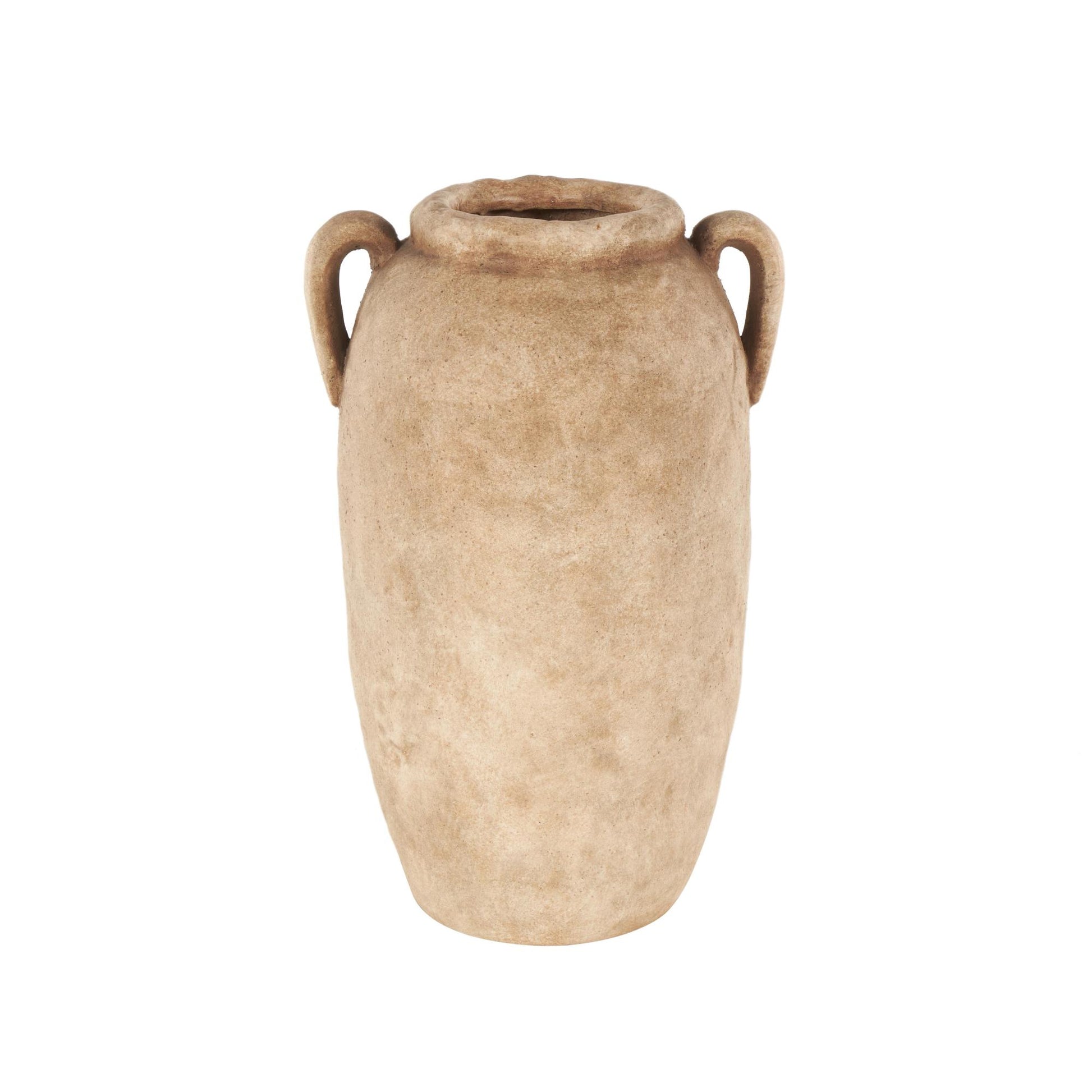 Ceramic Antique Style Textured Decorative Vase with Handles