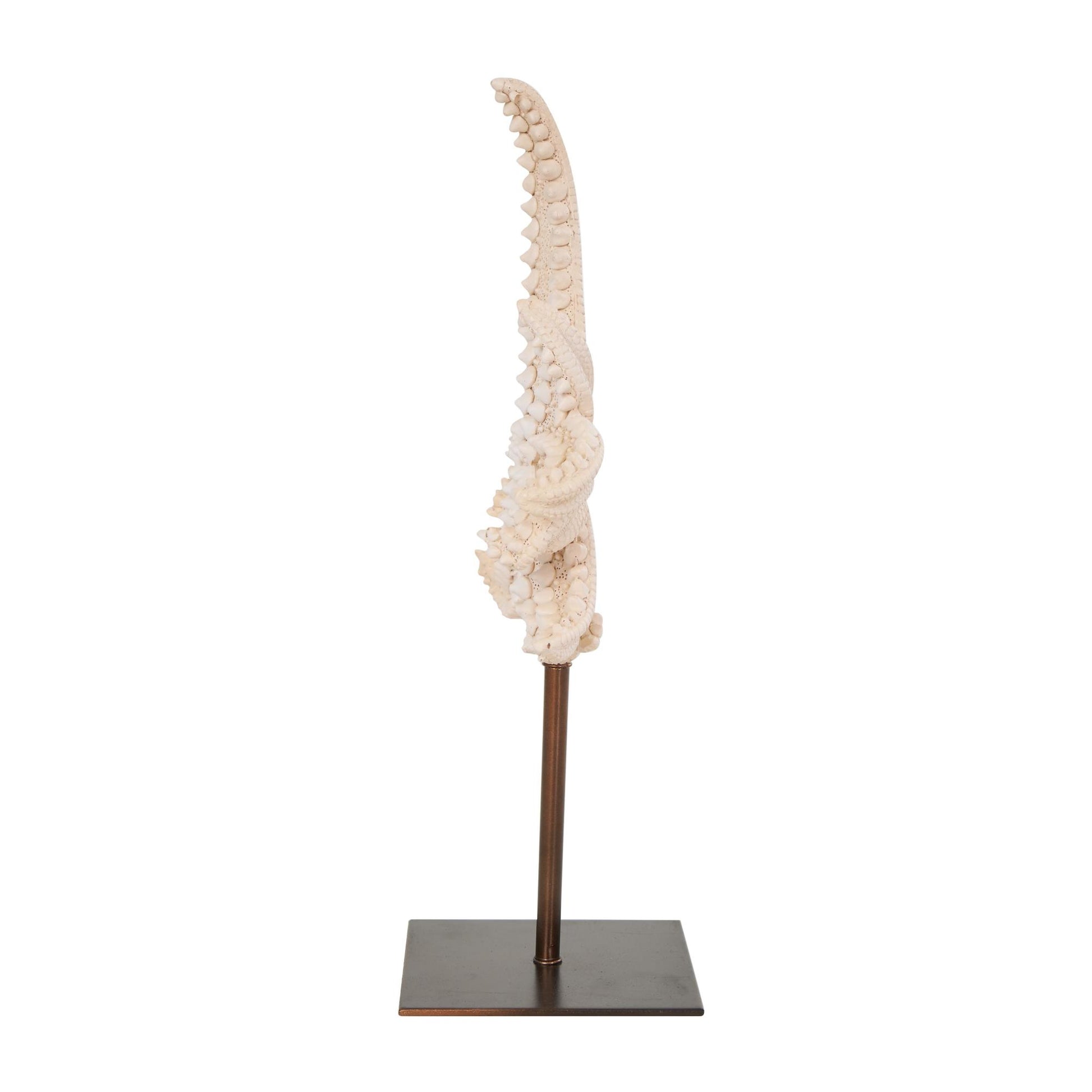 Starfish Pink Polystone Textured Decorative Sculpture with Copper Stand