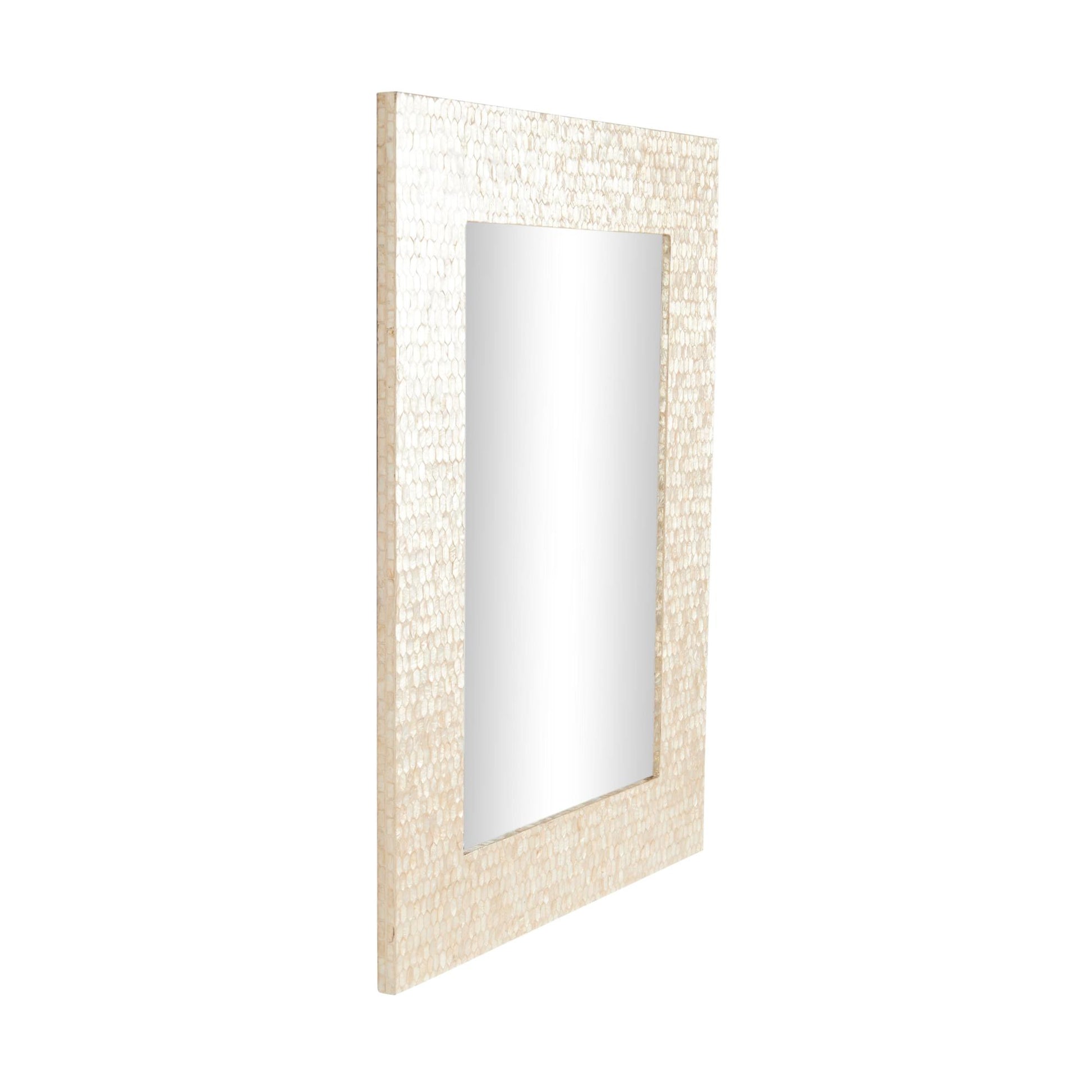 Cream Mother of Pearl Shell Handmade Mosaic Room Wall Mirror
