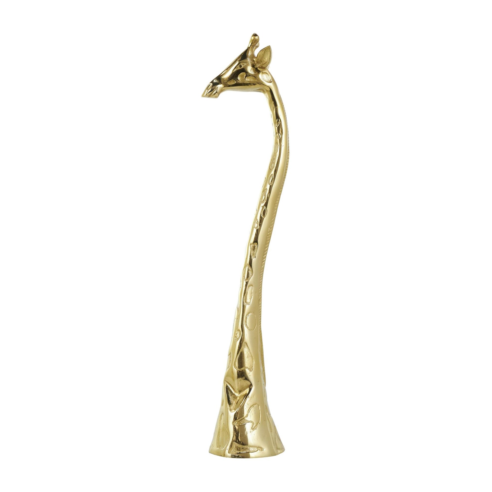 Set of 2 Giraffe Gold Aluminum Metal Decorative Sculpture