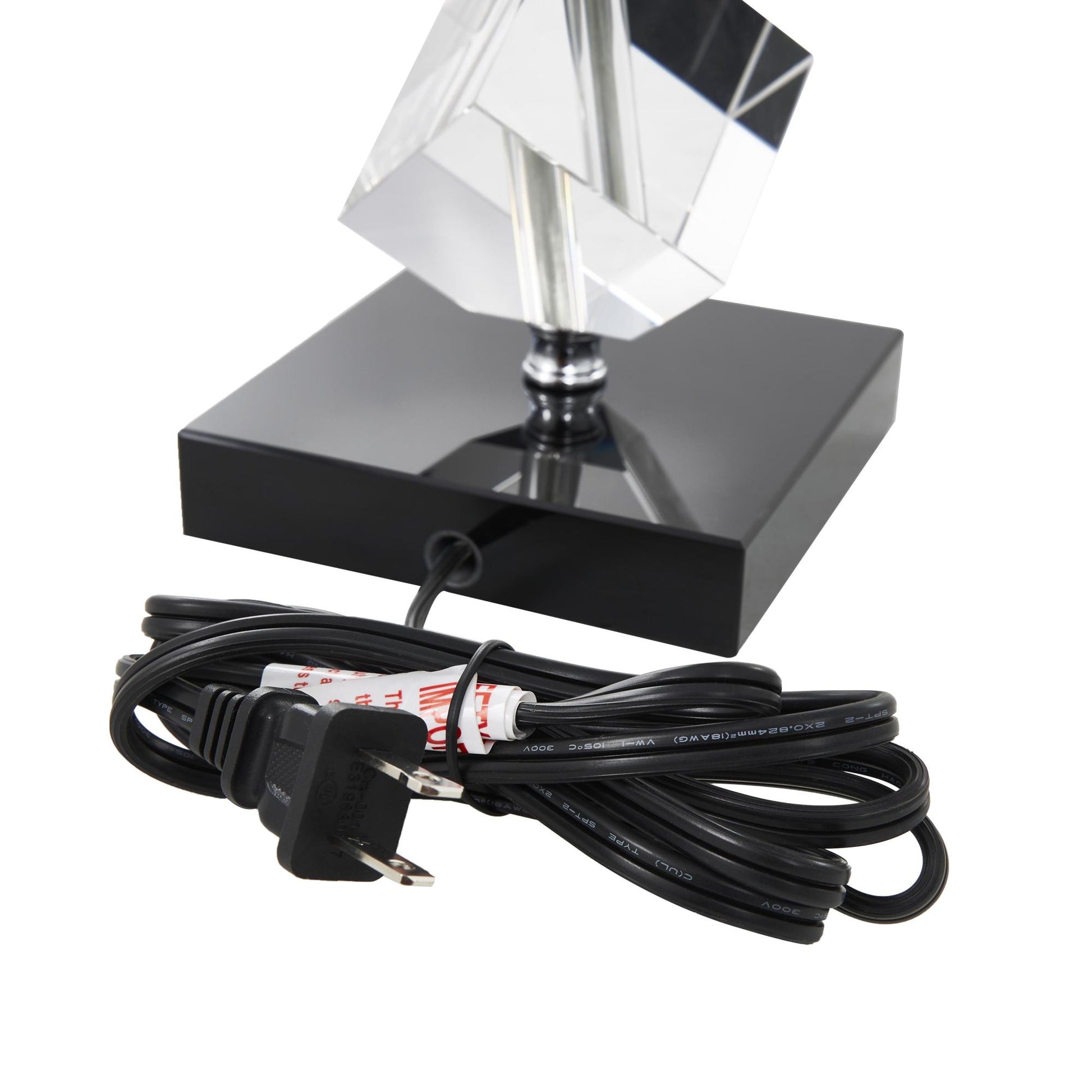 Crystal Geometric Diamond Inspired Room Table Lamp with Black Crystal Base 13" x 8" x 23"