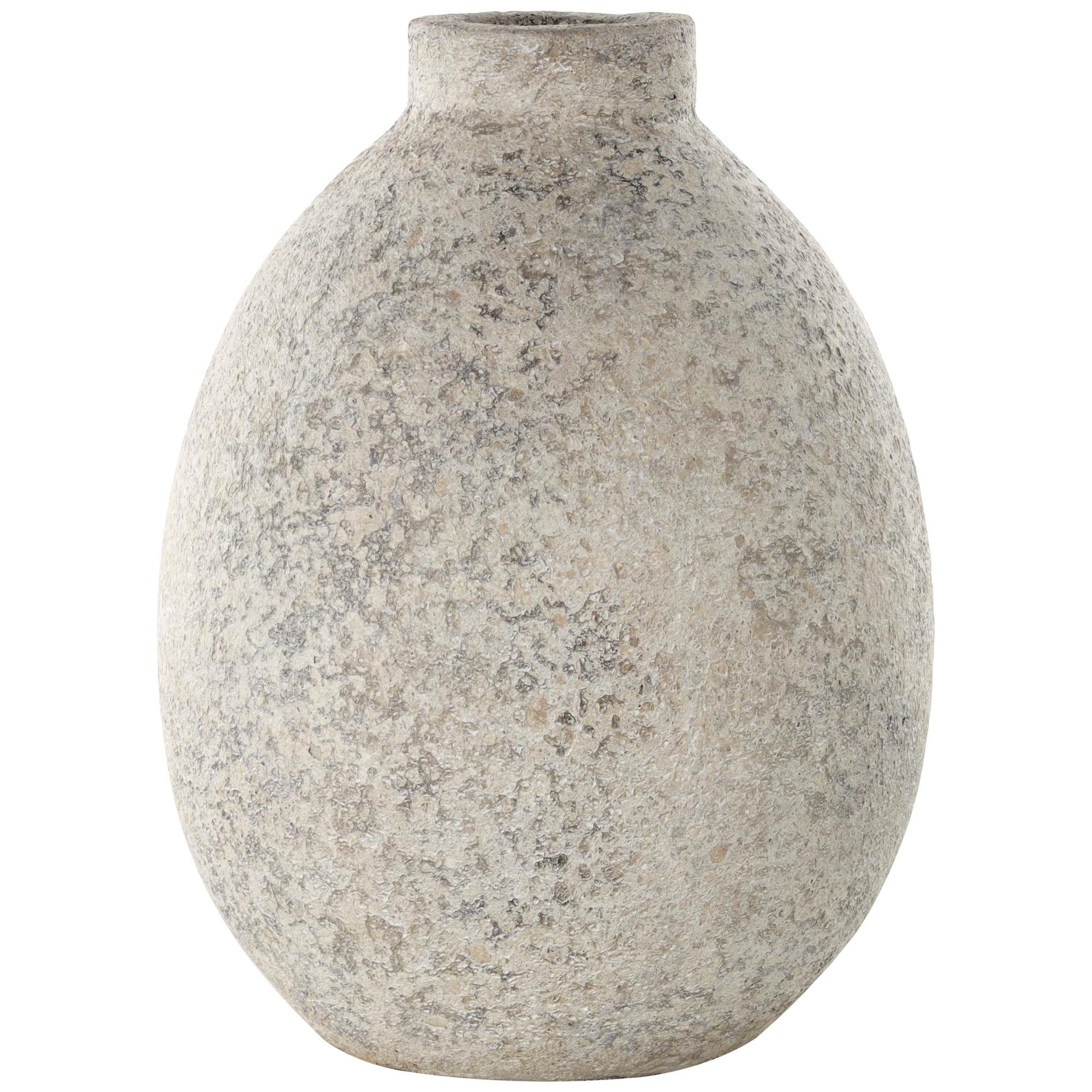 Beige Ceramic Handmade Antique Style Textured Decorative Vase