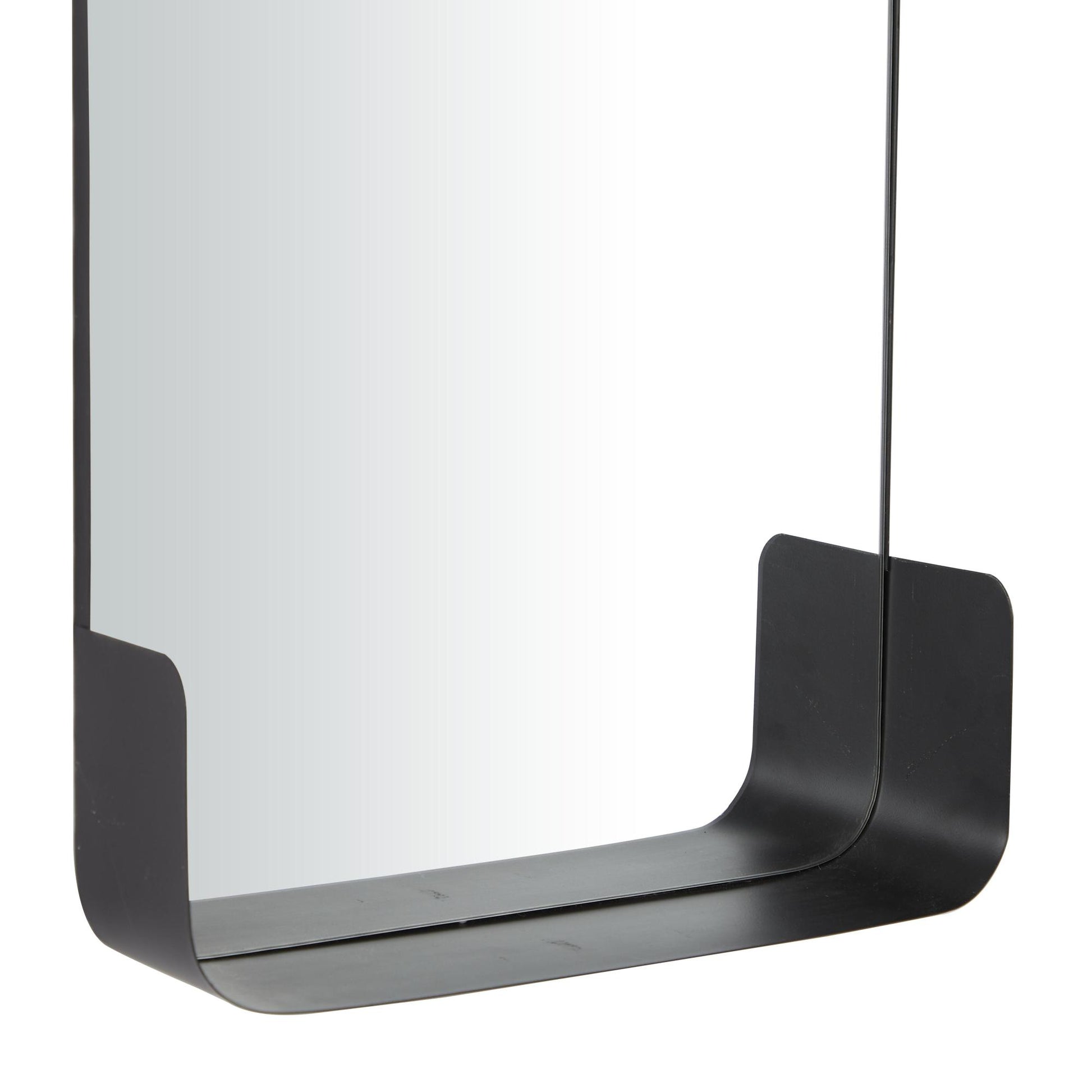CosmoLiving by Cosmopolitan Metal Small Curved Rectangular 1 Shelf Room Wall Mirror