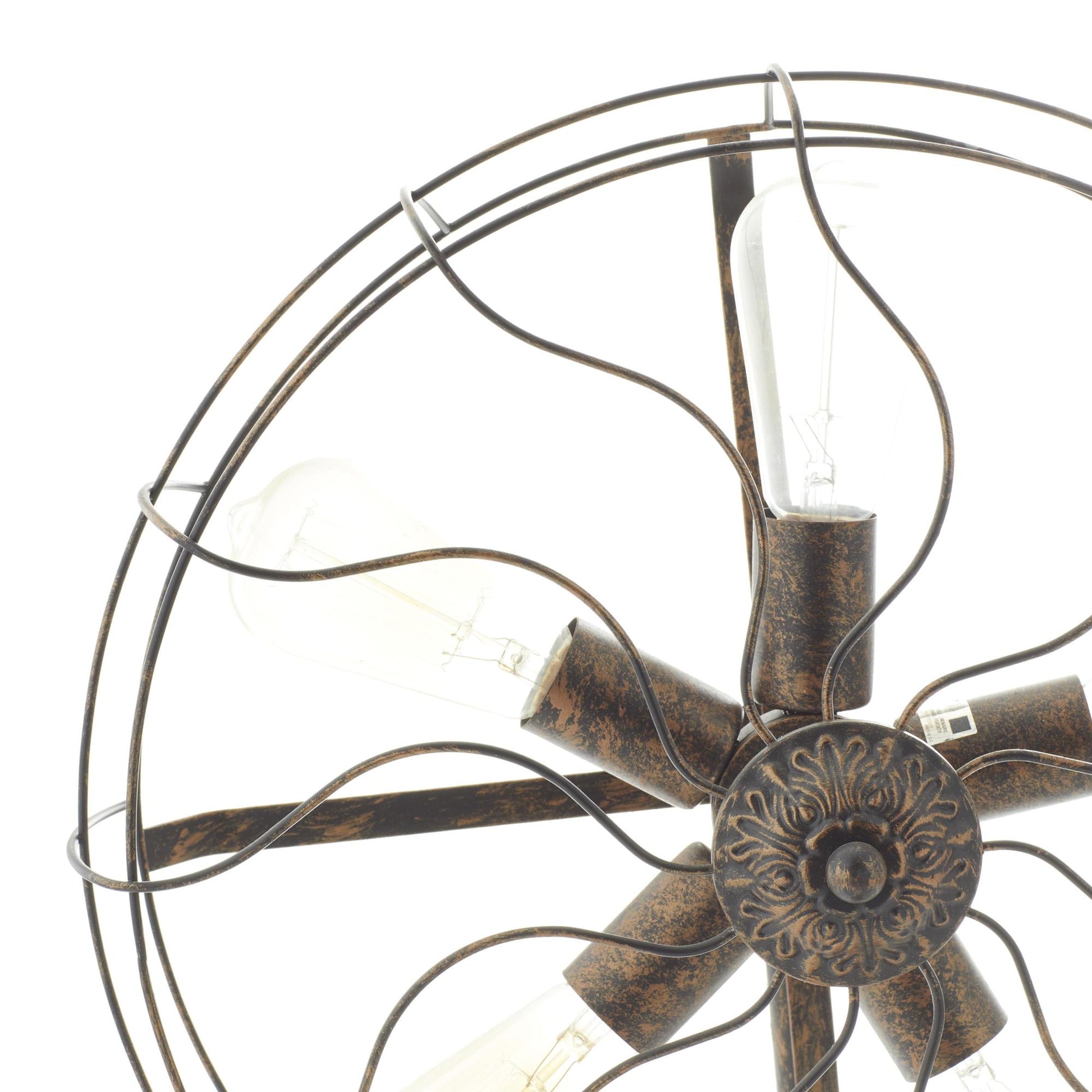 Fan Bronze Metal Vintage 5 Bulb Room Accent Lamp