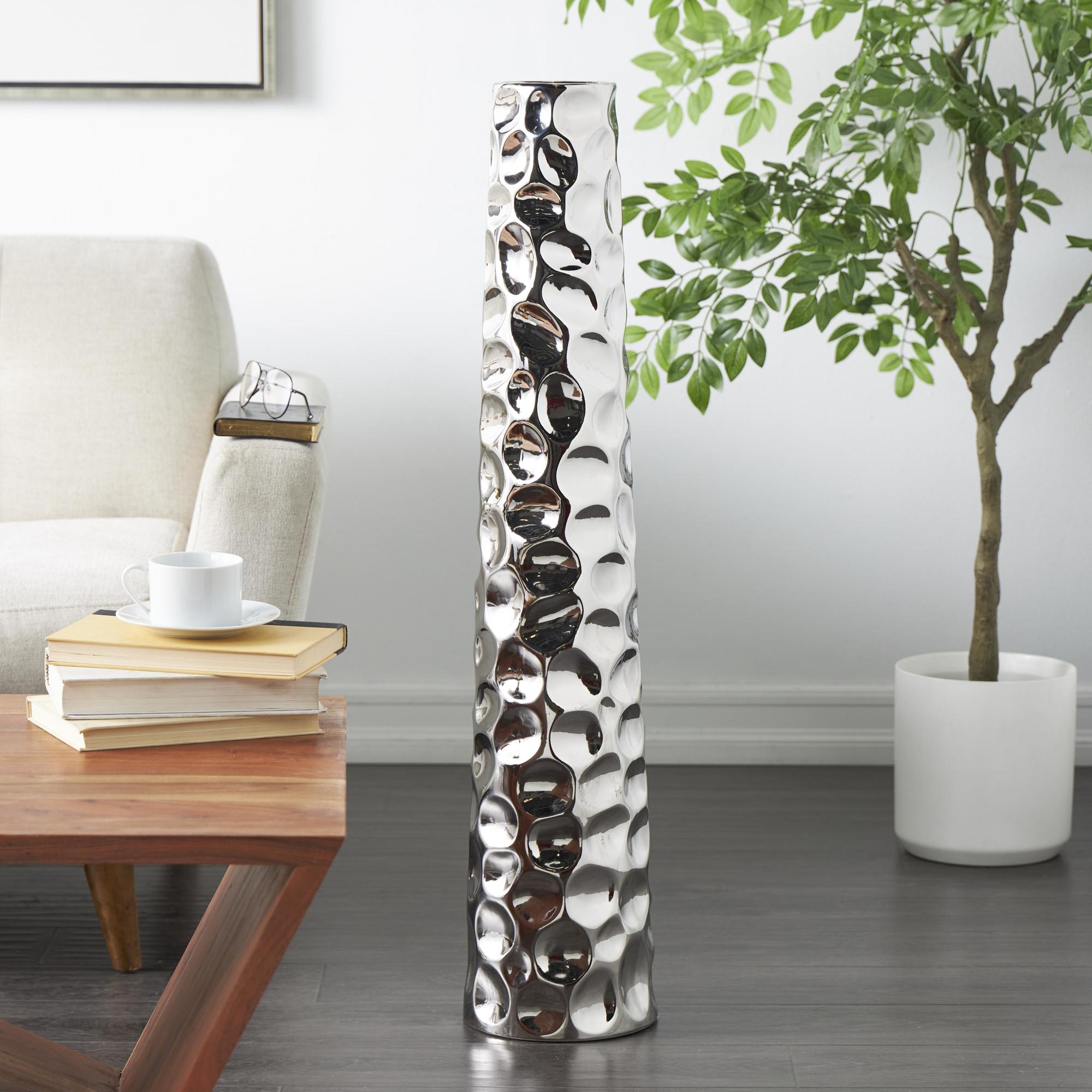 Geometric Ceramic Bubble Decorative Vase with Concaved Circles