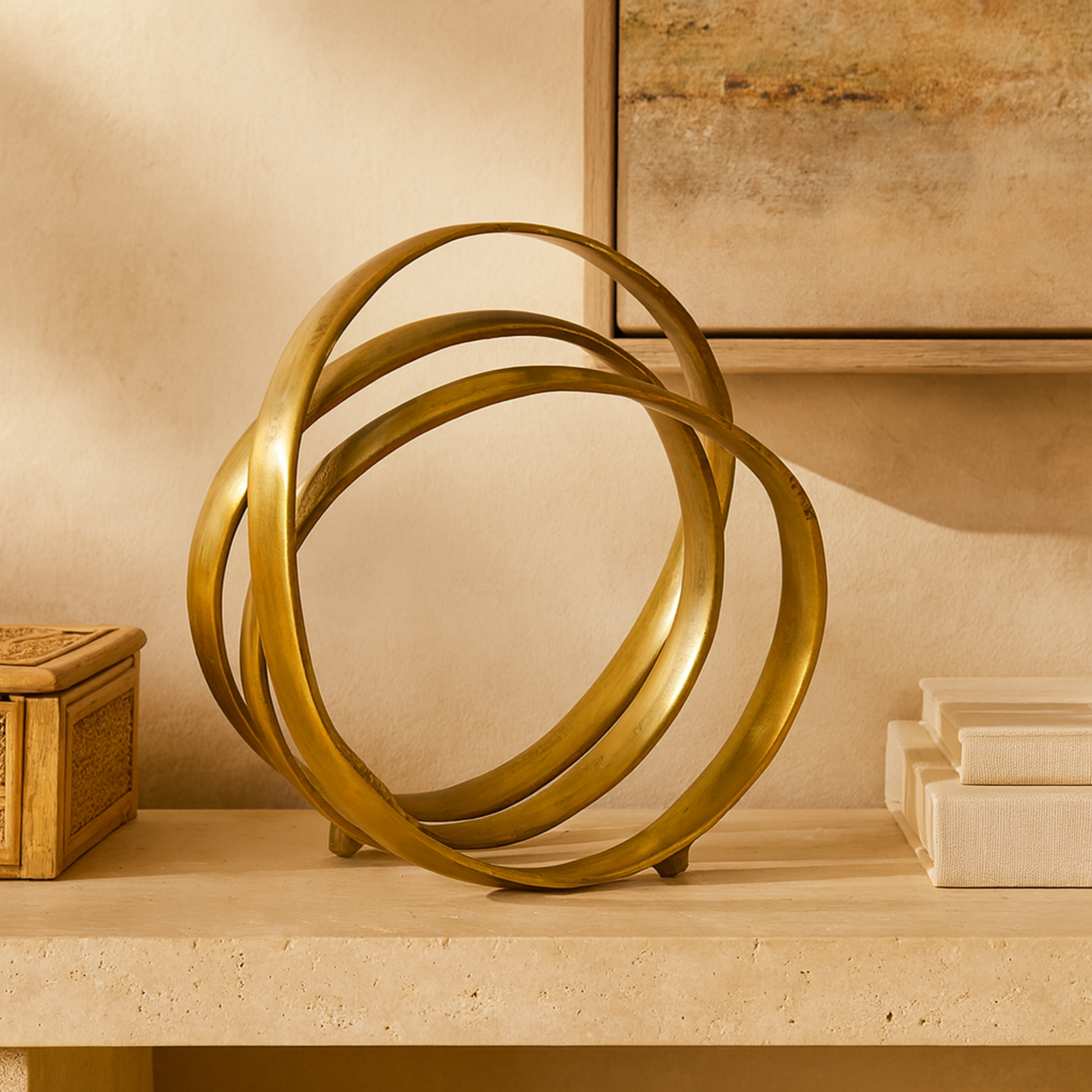 Abstract Aluminum Metal Looped Decorative Sculpture