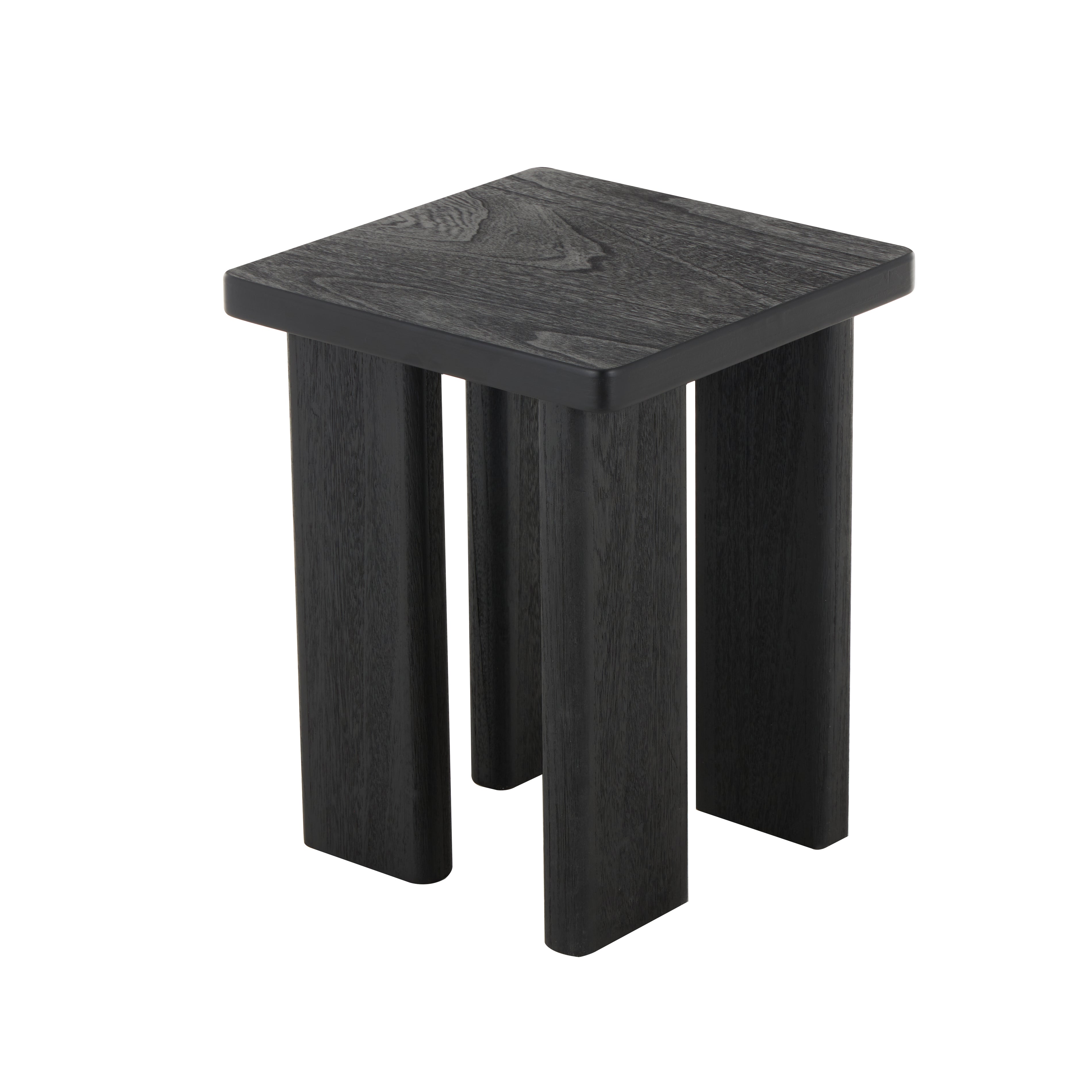 Black Wood Handmade Heart Inspired Side End Accent Table