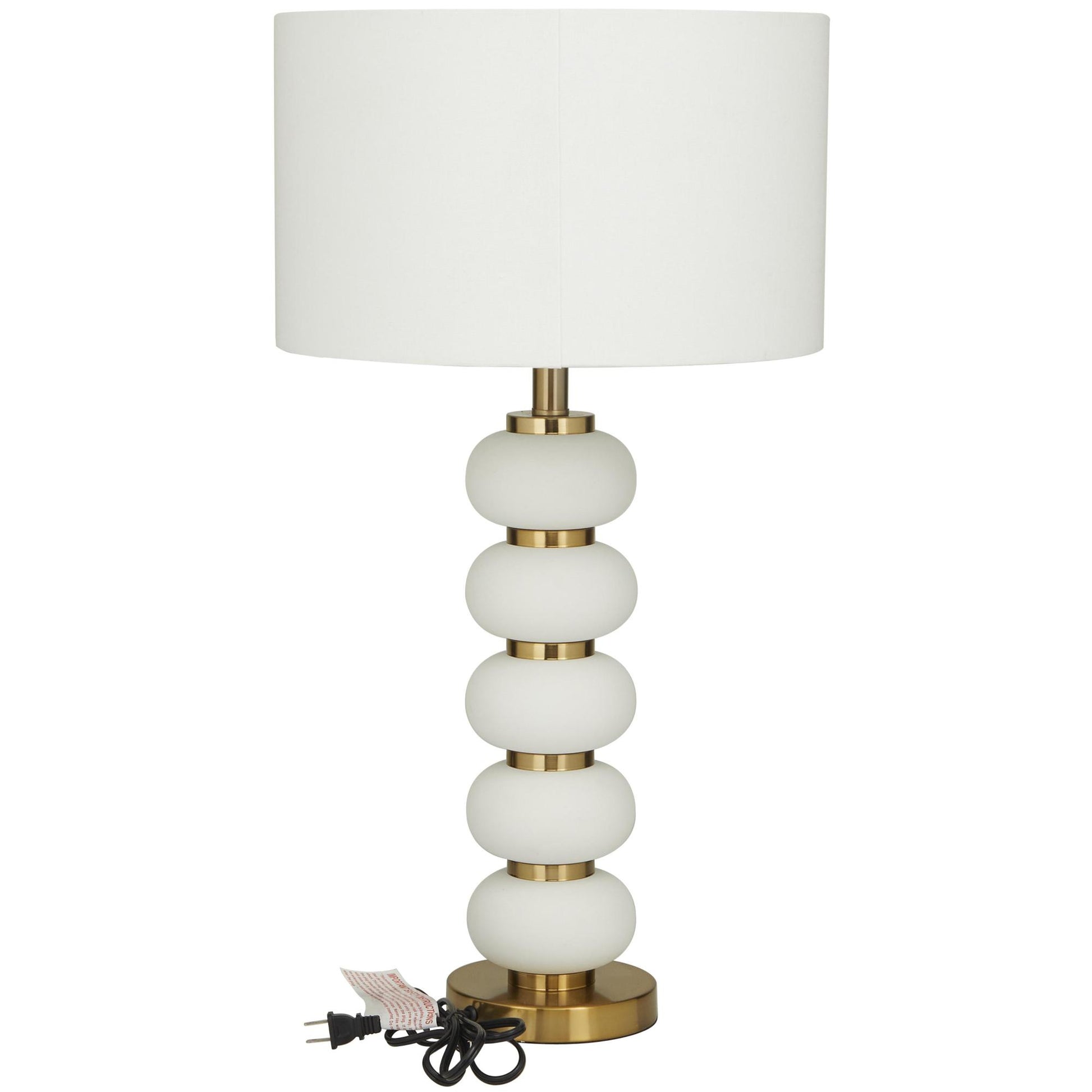 CosmoLiving by Cosmopolitan Metal Orbs Style Base Room Table Lamp with Drum Shade