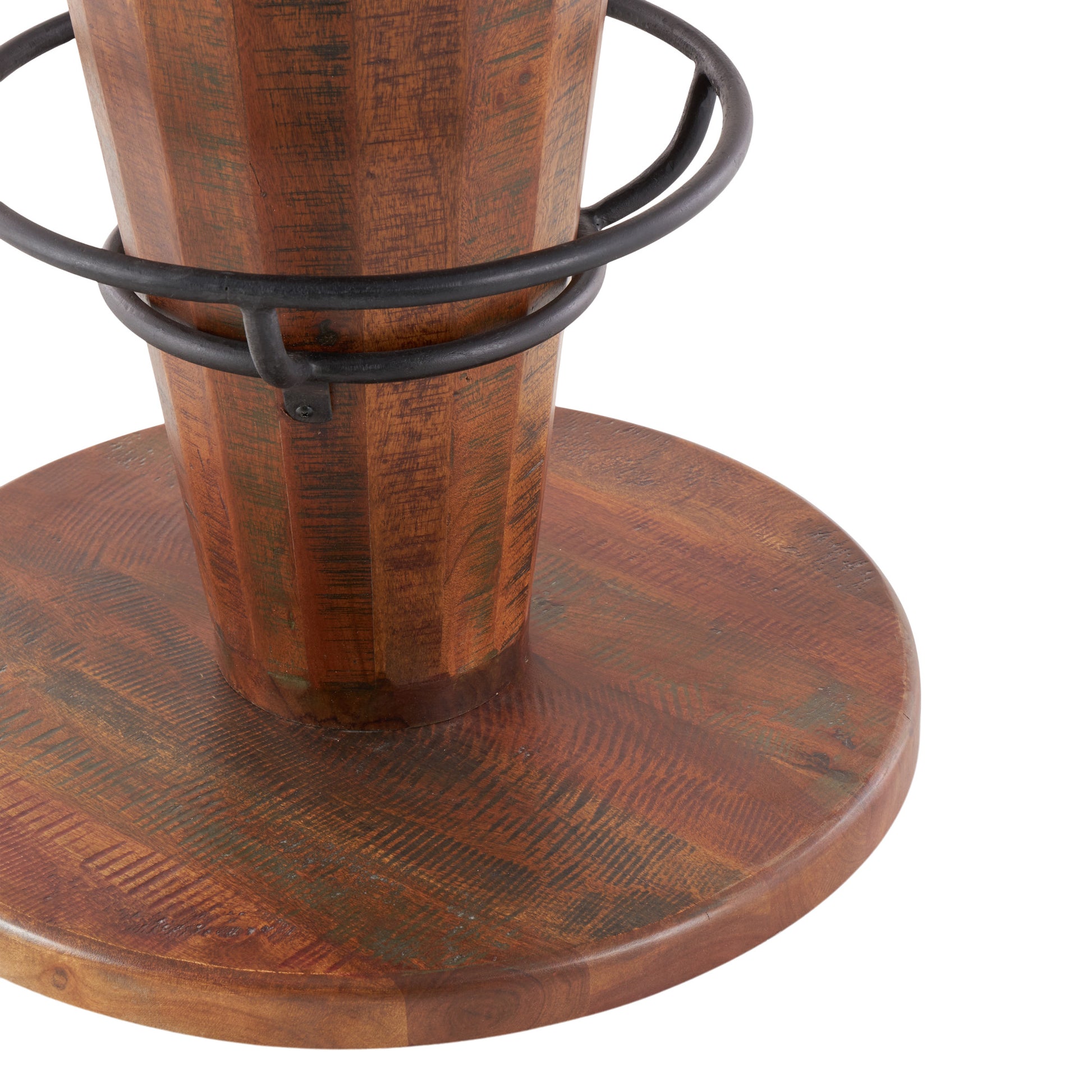 Brown Wood Bar Height Kitchen Dining Table with Foot Rest