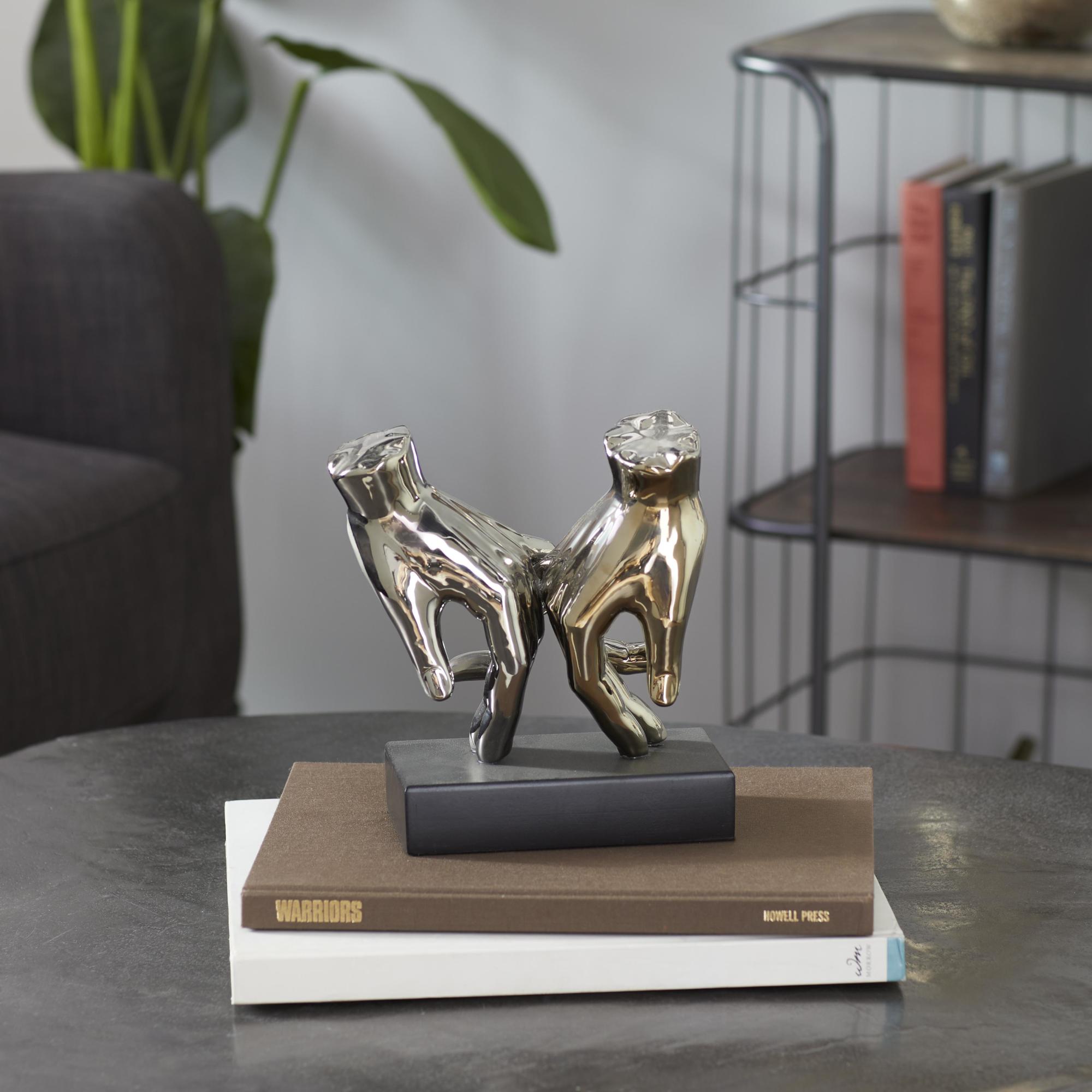 Hands Silver Porcelain Ceramic Decorative Sculpture