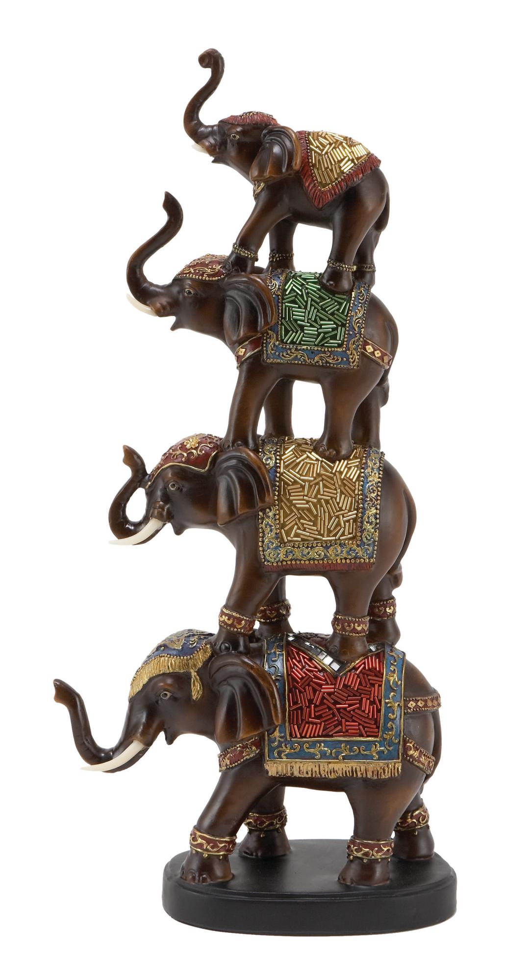 Elephant Brown Polystone Decorative Sculpture