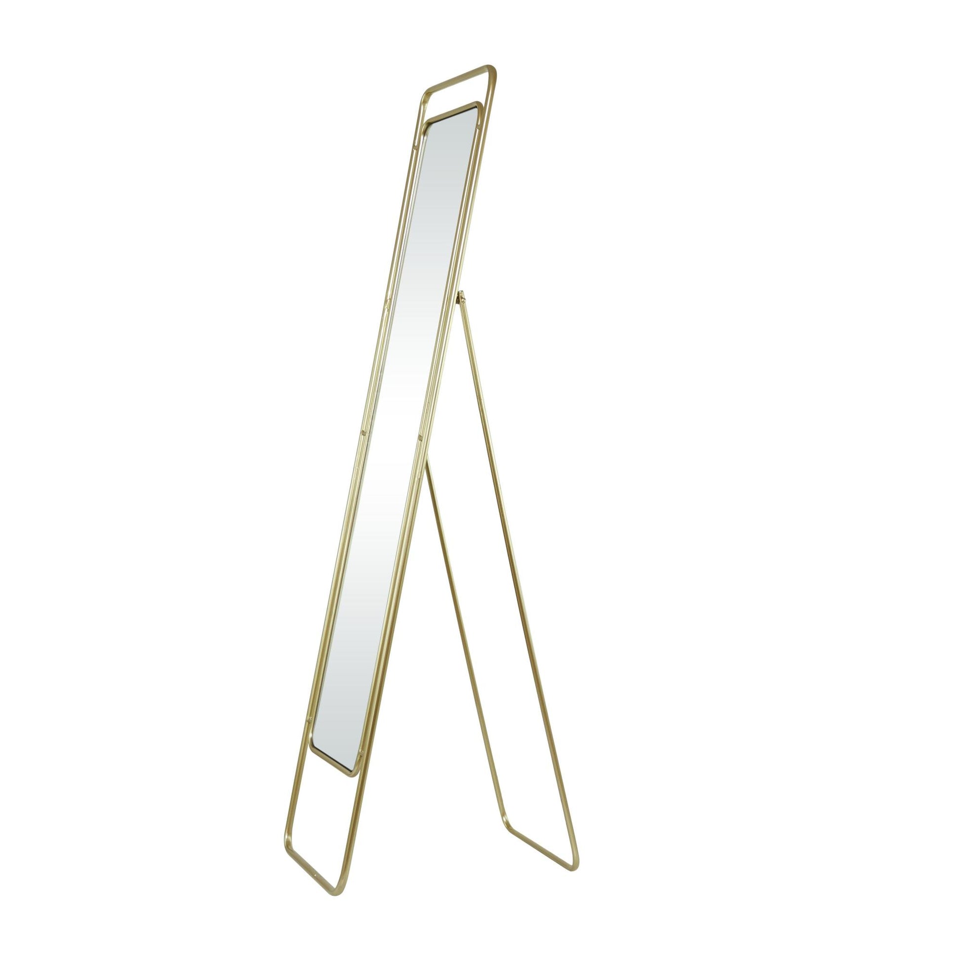 Gold Wood Room Floor Mirror