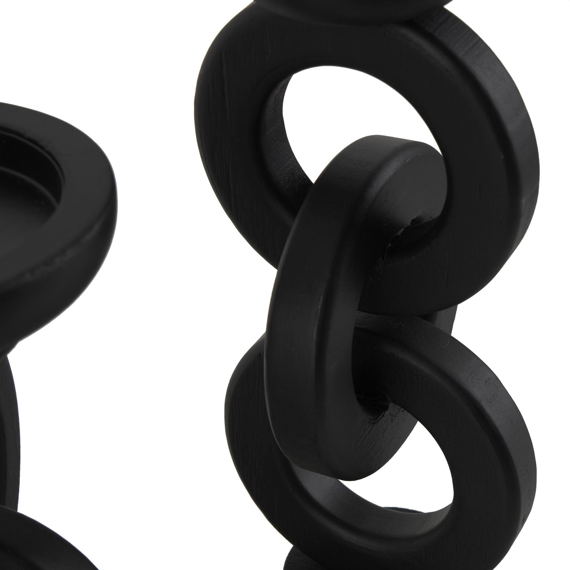 Set of 3 Wooden Chain Link Decorative Candle Holder Set of 3 13", 11", 9"H